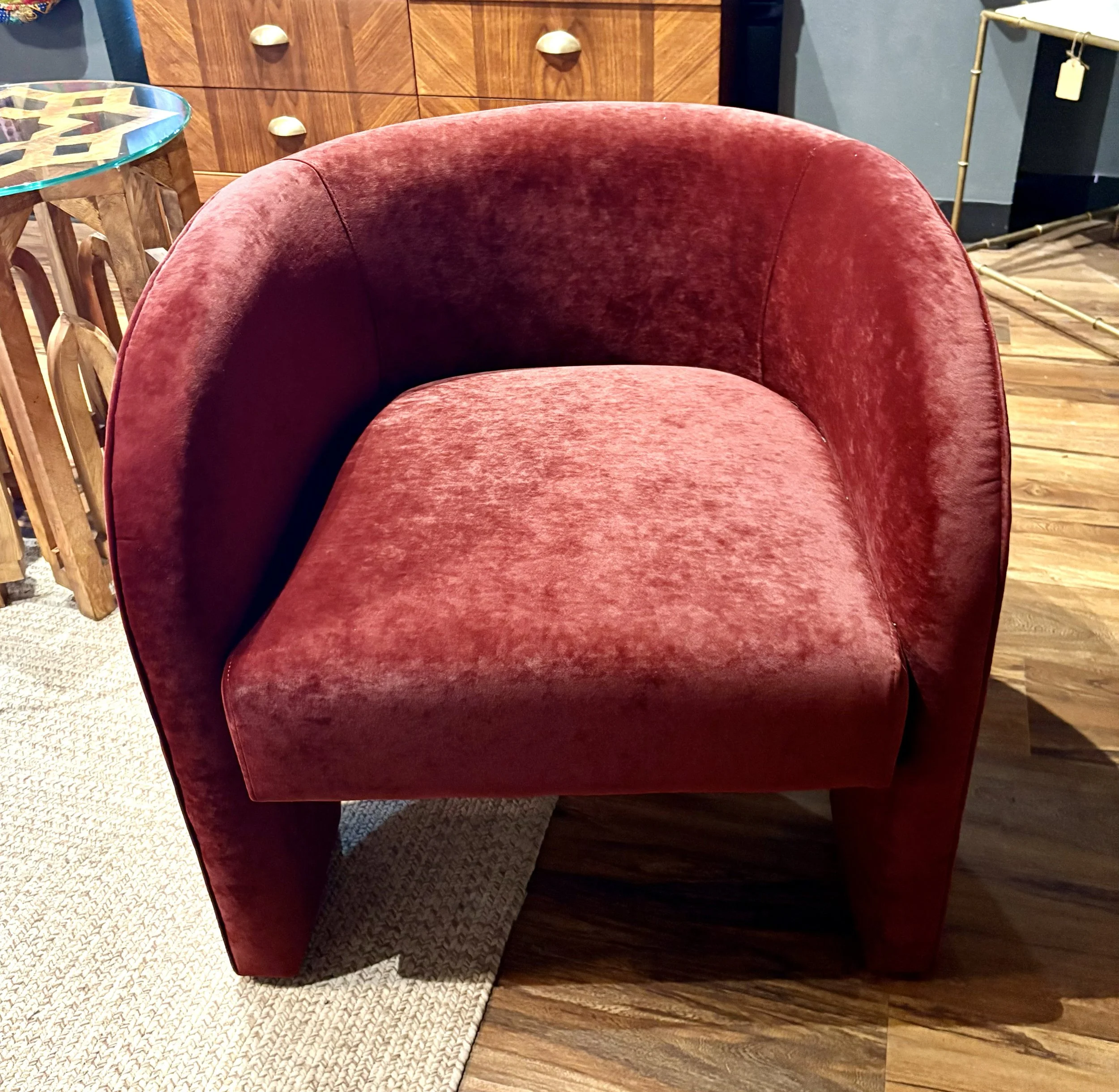 Art Deco Rouge Velvet Chair