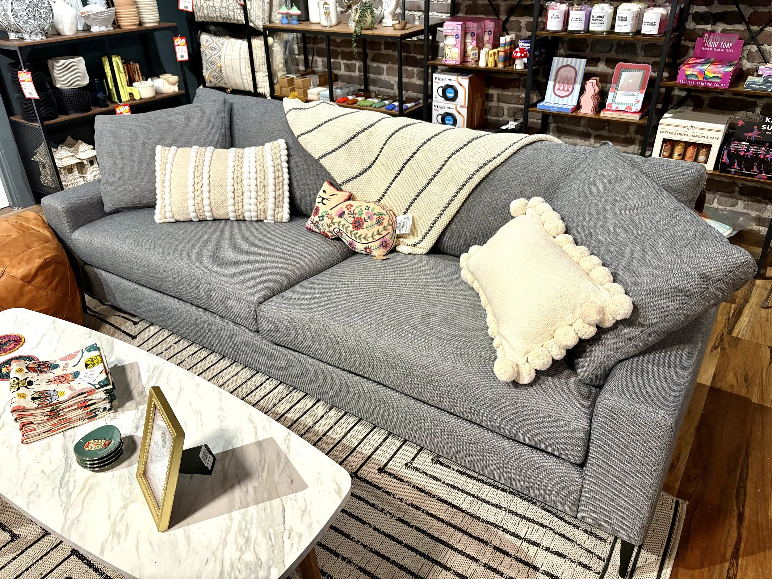 Bluish Gray Contemporary Sofa