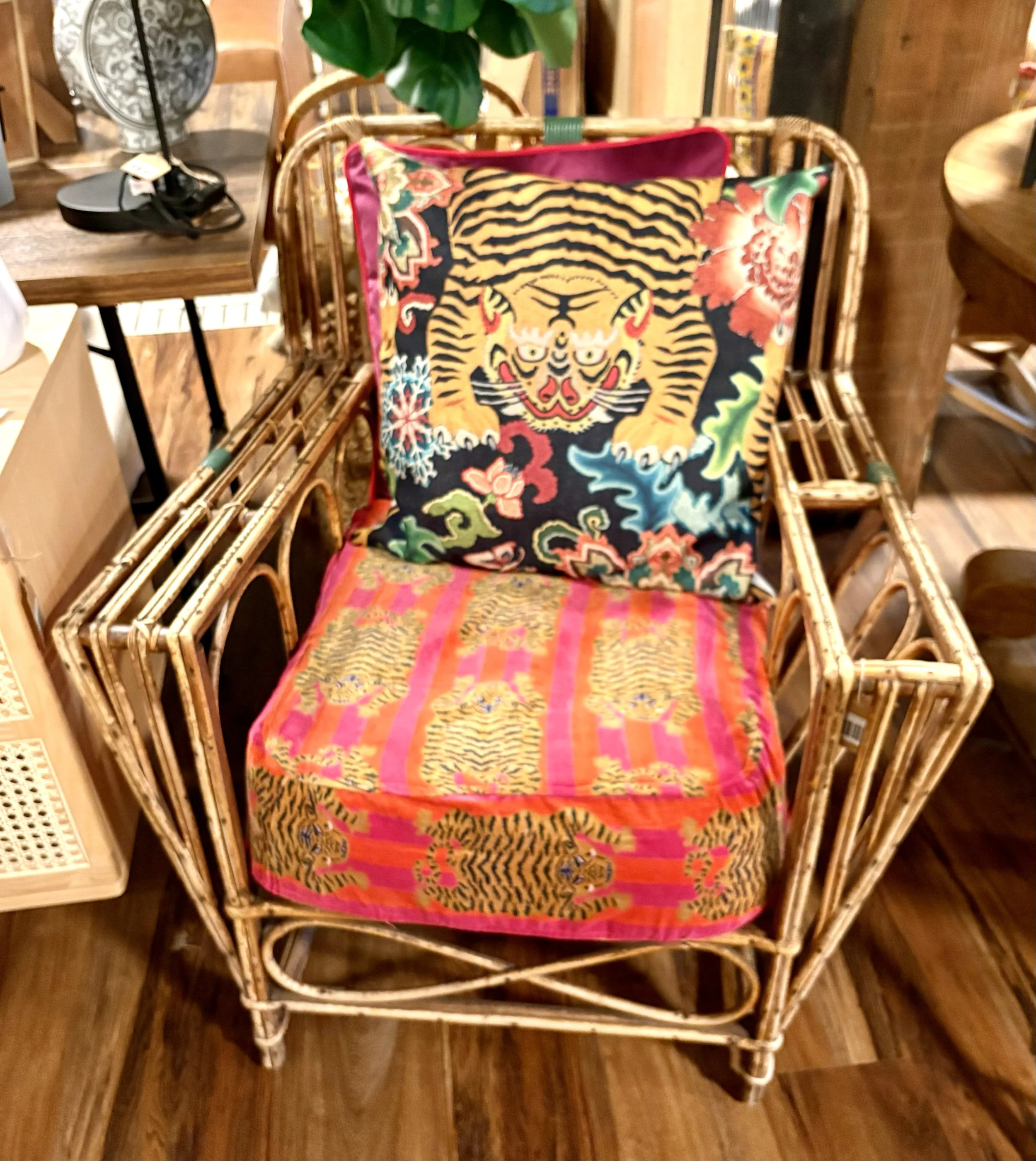 Funky vintage chair with new custom pillows