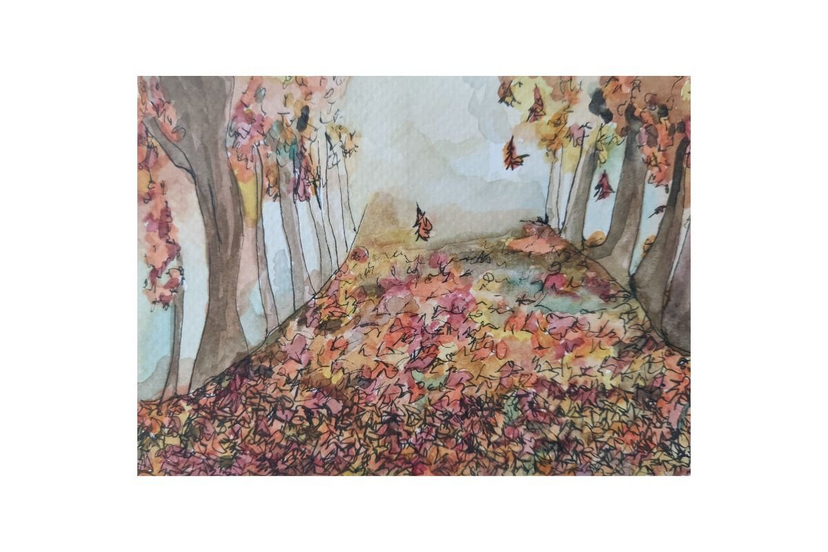 postcard #6 fall leaves