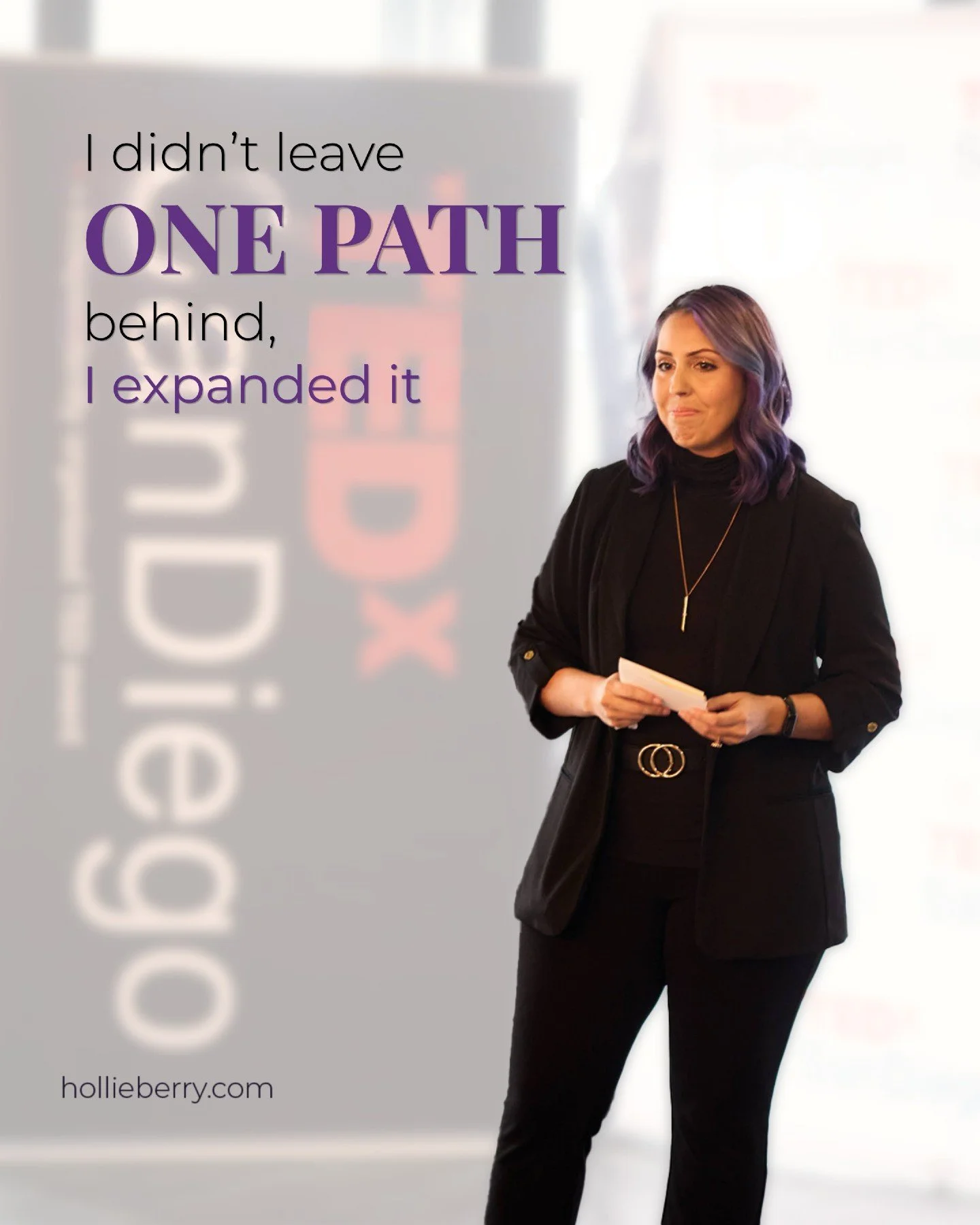 What may look like a pivot from the outside has felt more like an expansion from the inside.
 
Creativity taught me vision.
Business taught me structure.
Speaking taught me how to put language to what matters.

Every chapter has shaped the way I supp