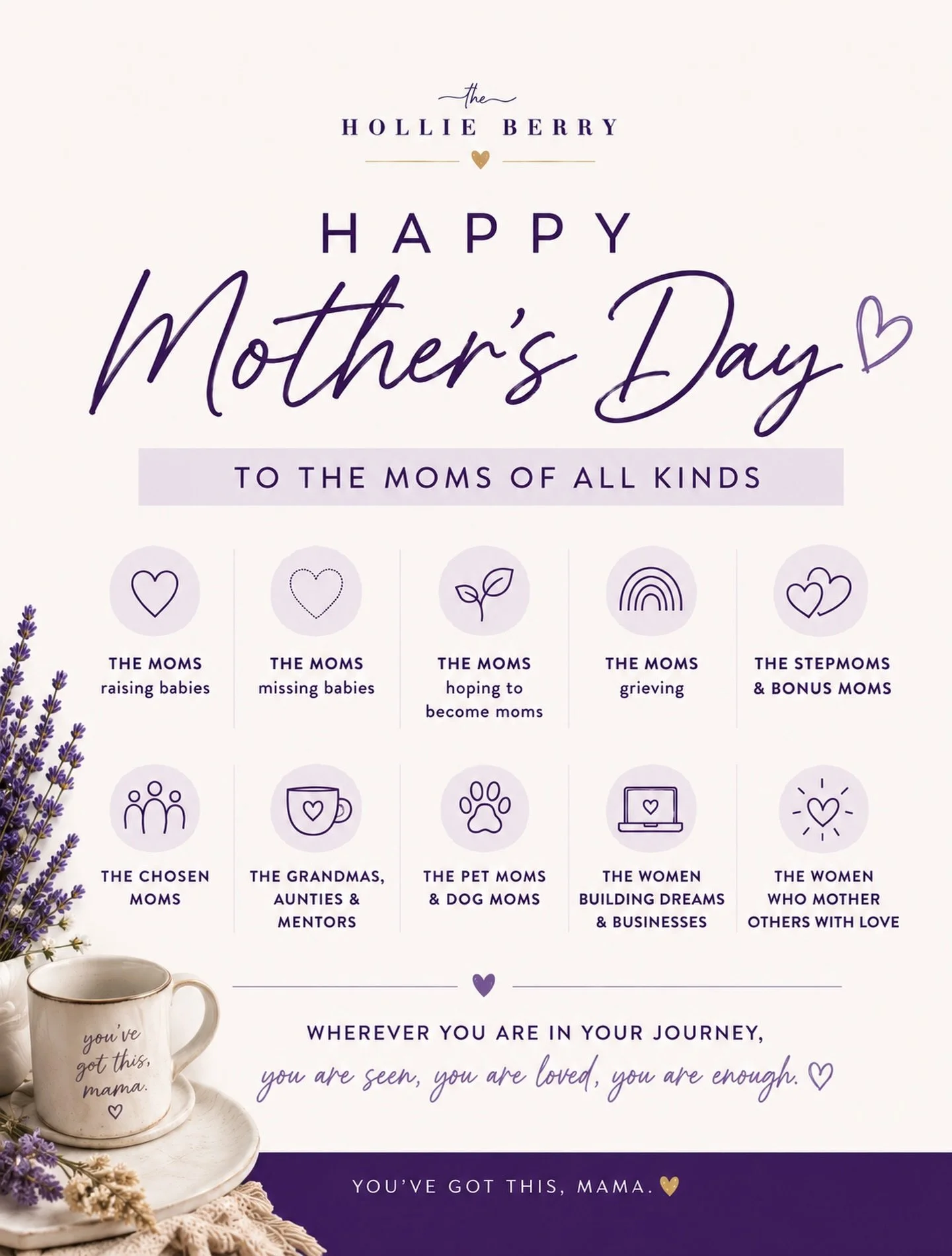 Happy Mother&rsquo;s Day to the moms of all kinds. 💐

To the moms raising babies, the moms missing babies, the moms hoping to become moms, the stepmoms, the chosen moms, the grandmas, the aunties, the mentors, the pet moms, the dog moms, and the wom