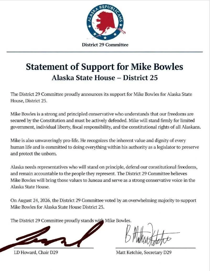 District 29 Republicans Letter of Support
