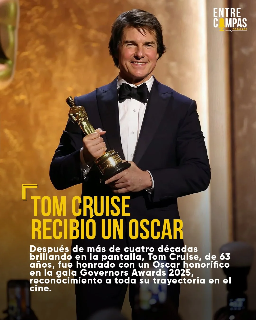 Presentado por Alejandro Gonz&aacute;lez I&ntilde;&aacute;rritu, Cruise dijo:
&ldquo;Making films is not what I do; it is who I am.&rdquo;
Y a&ntilde;adi&oacute; que en el cine &ldquo;re&iacute;mos juntos, sentimos juntos, sanamos juntos&rdquo;, dest