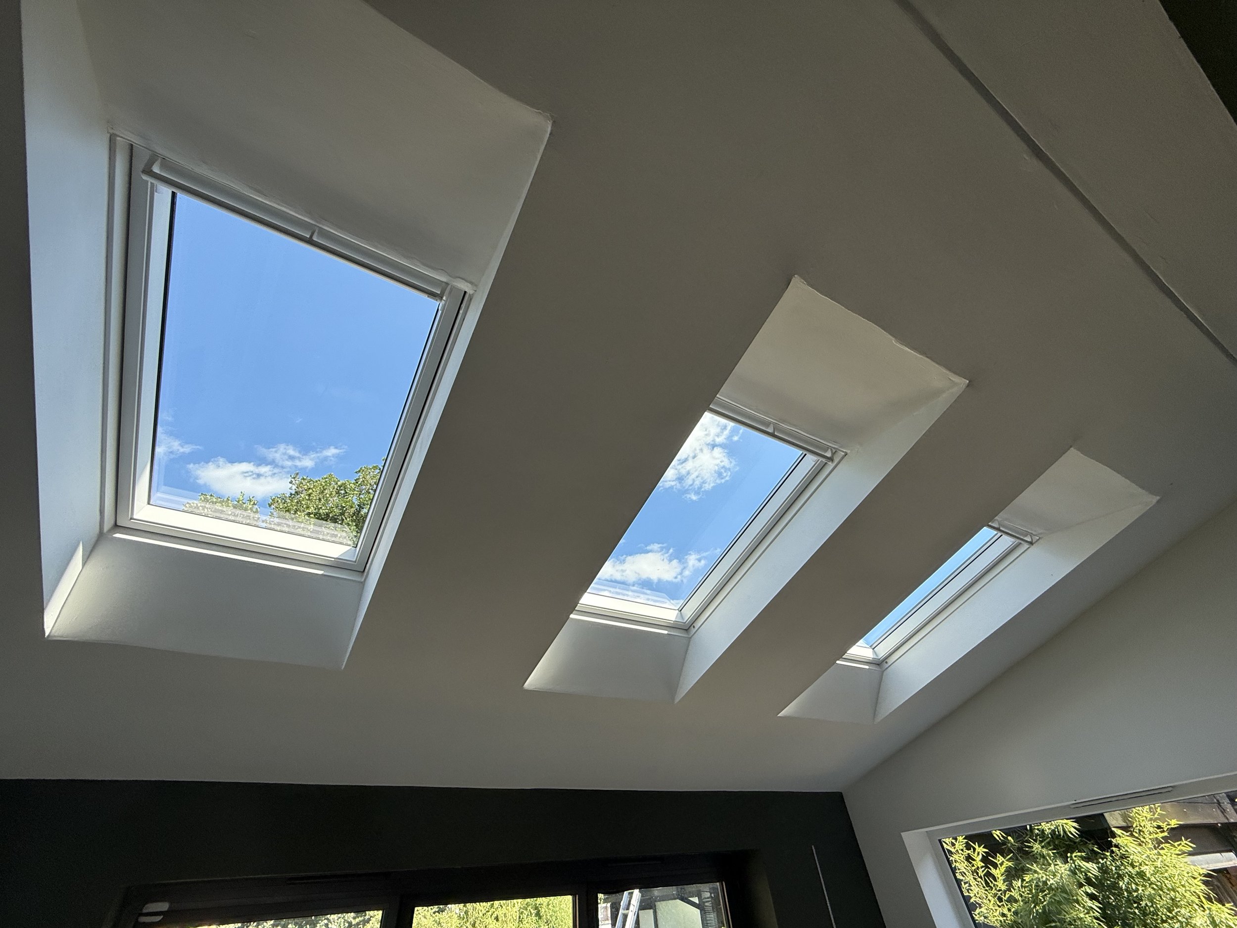 Three New Velux Skylight installation pitch roof extension MK06 maintenance free in Cley
