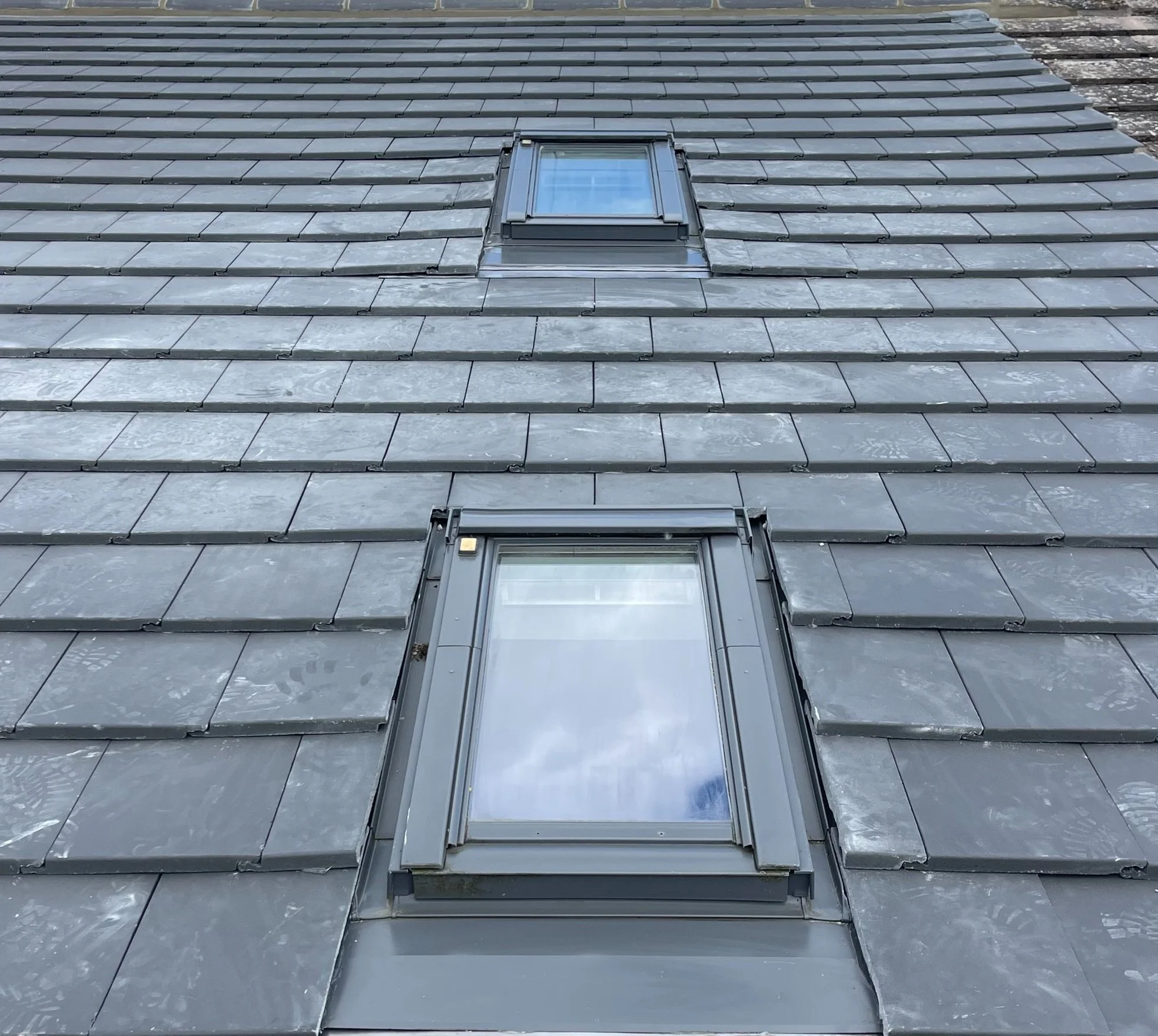 New pitch roof Velux Skylights CK04 white painted installation Wymondham Norfolk 