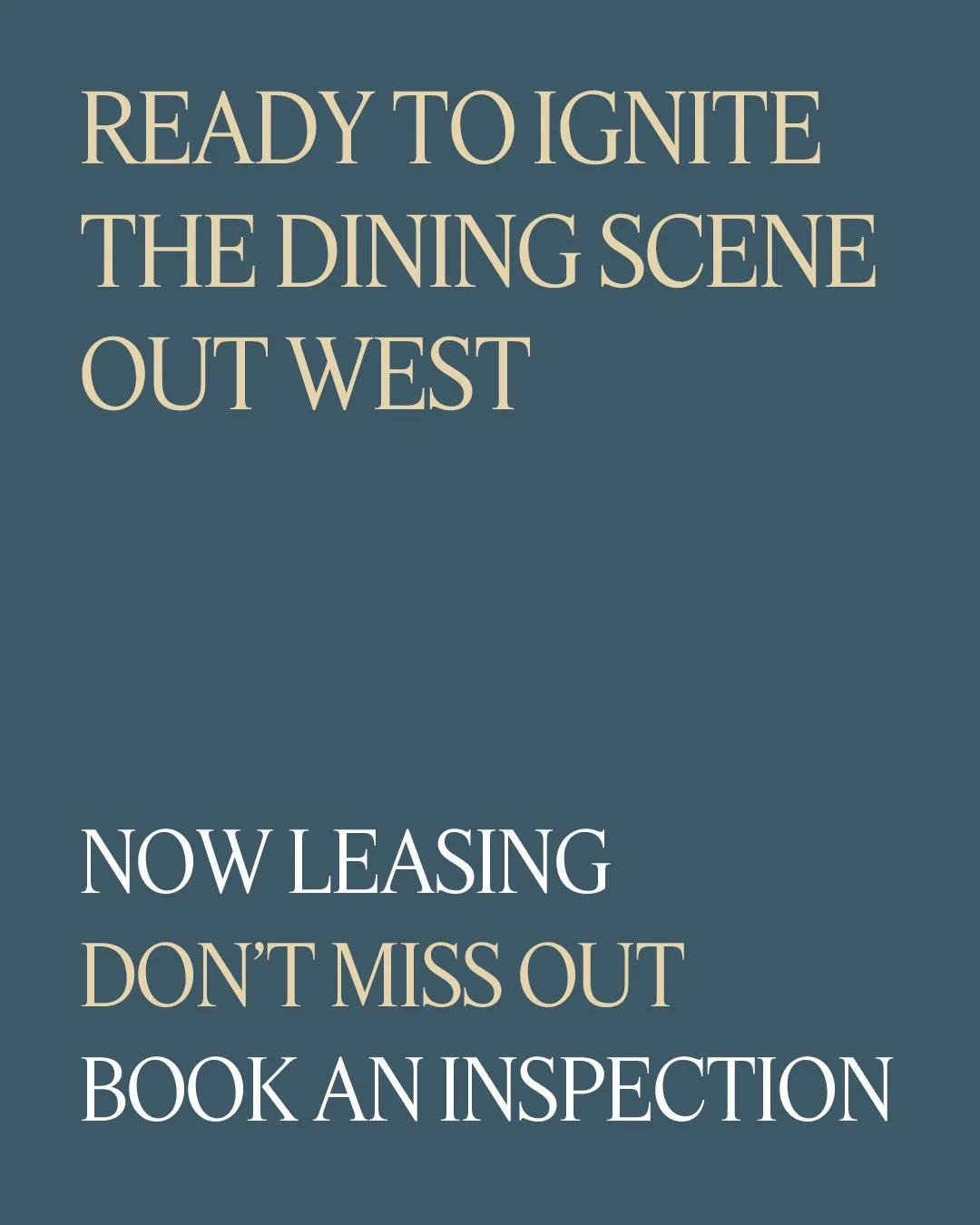 Set the new standard of dining in the West. Bring flavours made for our community and create the restaurant experience they&rsquo;ll want to call their new go-to for a night out.⁠
⁠
Limited spaces available within our Eats precinct.⁠
Now leasing, enq