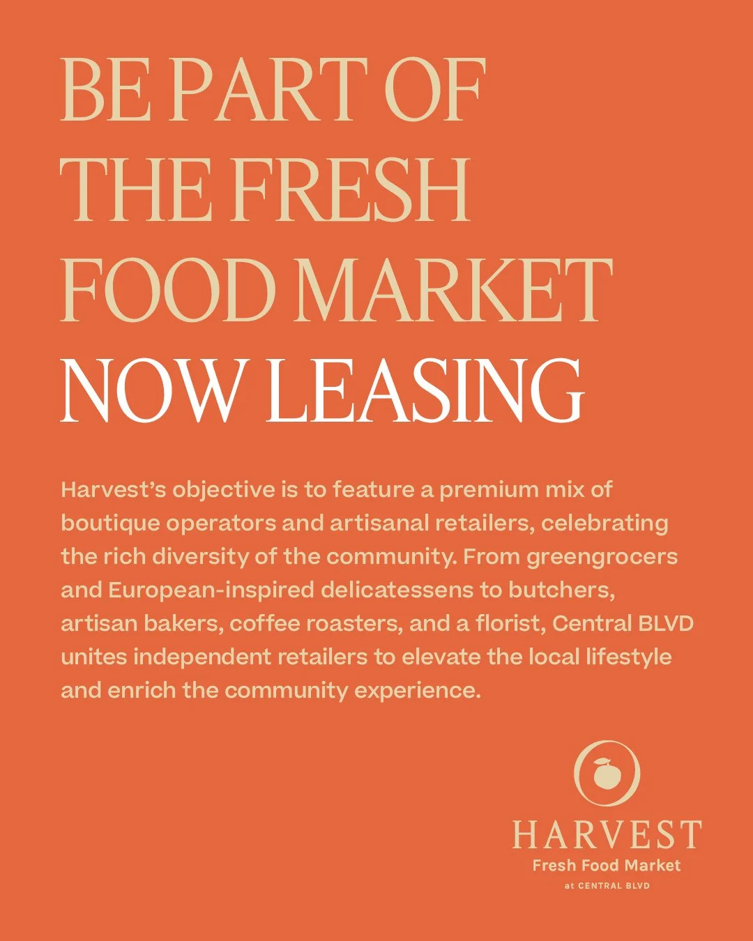 Final tenancies now available at HARVEST, our Fresh Food Market.⁠
⁠
Secure your lease within a curated, high-demand precinct designed for consistent daily foot traffic. Enquire now and arrange a private viewing on 0422 025 526.