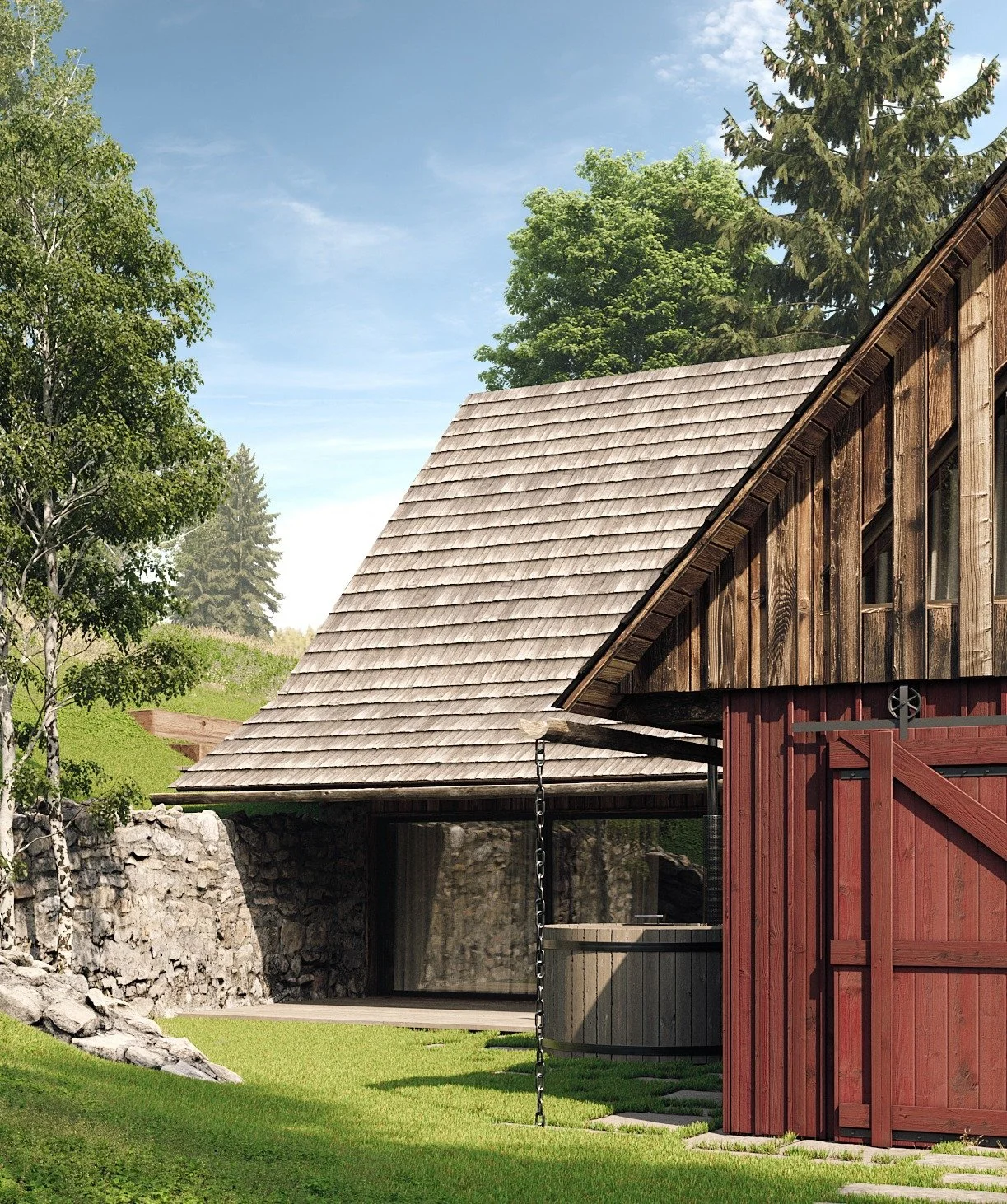 Architektonick&aacute; studie 
Chalupa v Krkono&scaron;&iacute;ch

Architectural Concept Study
Cottage | Krkono&scaron;e Mountains

Architectural visualization
 #architects #archilovers #visualization #architecturelovers #designlovers #modernarchitec