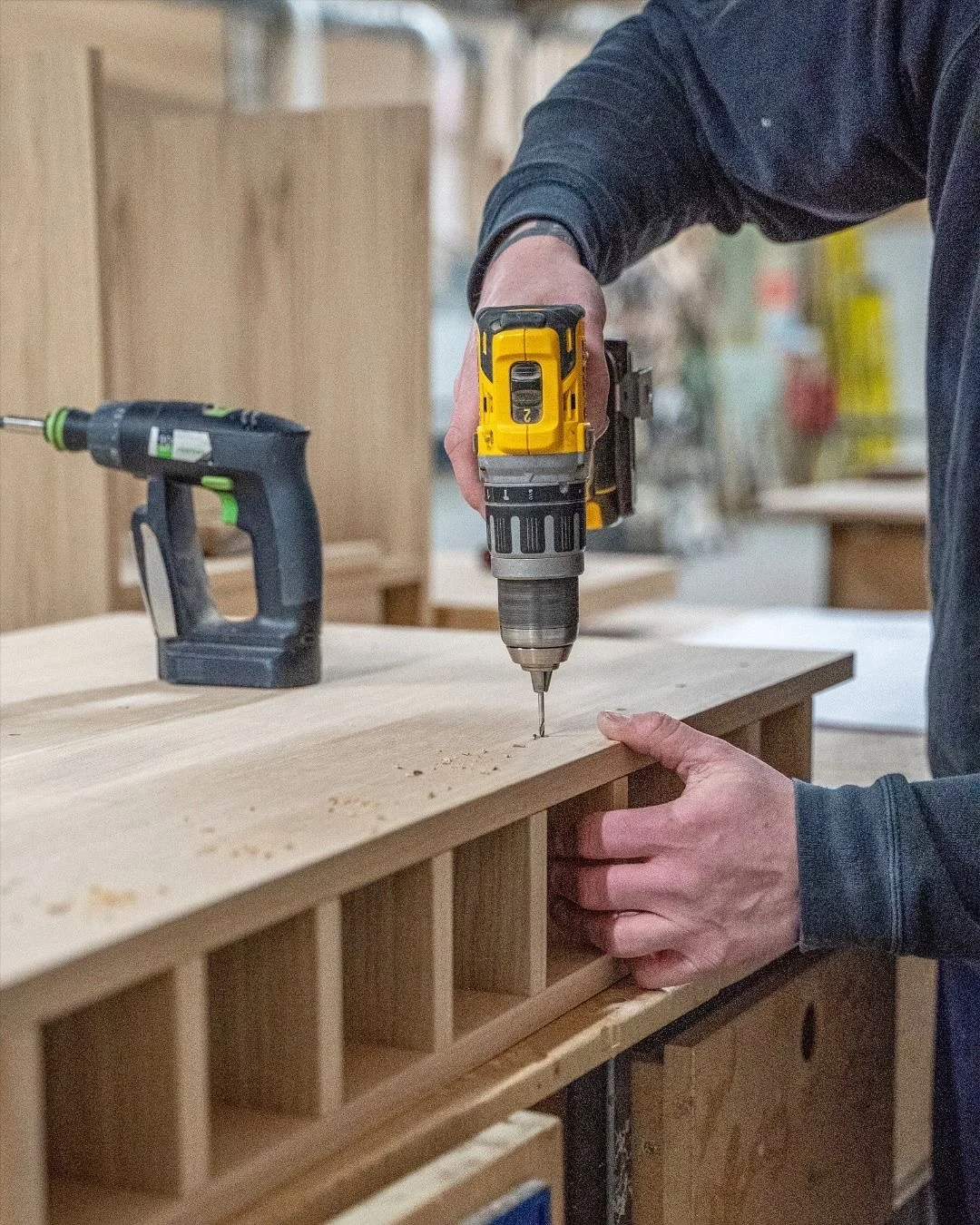 From workshop to final installation. 
A bespoke bar, built by hand and fitted perfectly around an original safe - every detail measured, crafted and finished with care.
#MadeByProjectNine #BespokeBar #JoineryDesign