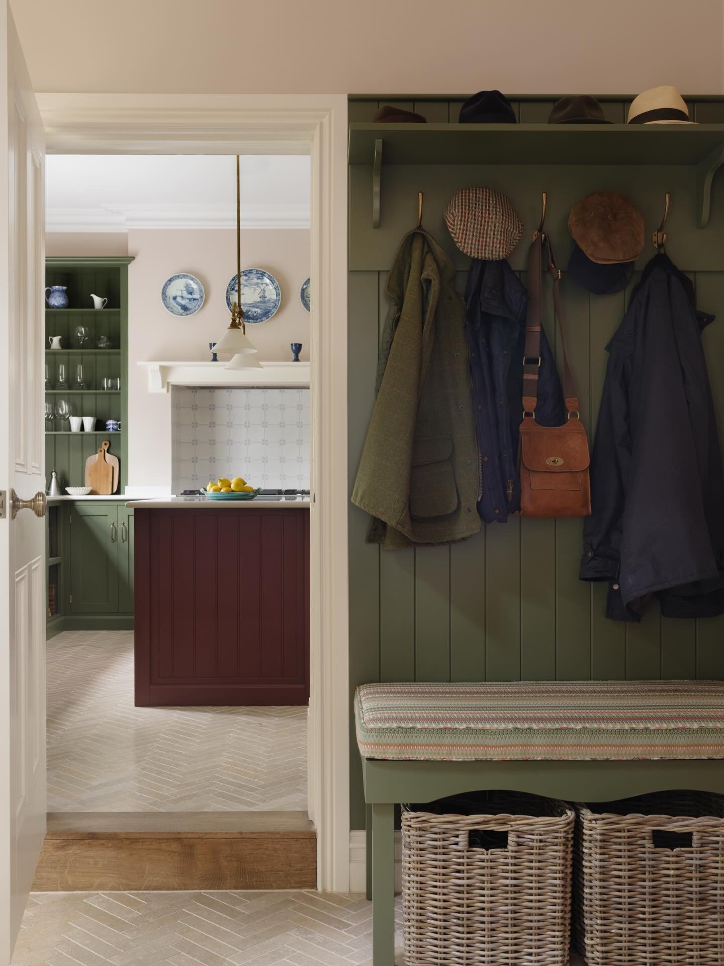 Custom made joinery &amp; finishes make the ideal boot room set up in our recent Essex countryside project.

Tiles @quornstoneofficial 
Photos @anyarice 

#joinery #bootroom #countrylife