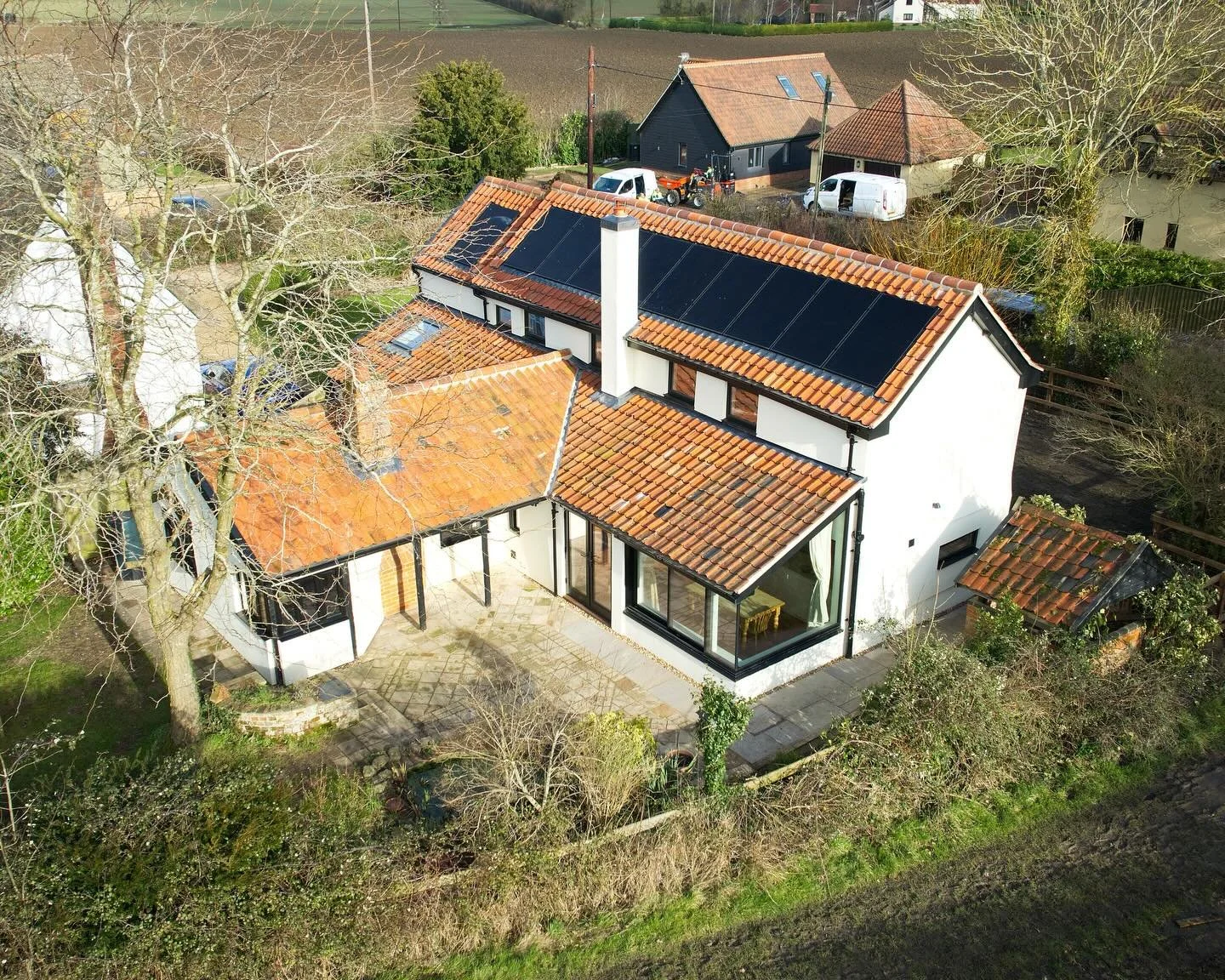 A little throwback Thursday to a sustainable retro-fit on a countryside cottage in Suffolk. Upgrading the external fabric with new insulation &amp; render, new glazing, Air source heat pump &amp; the addition of solar panels make this a much more ene