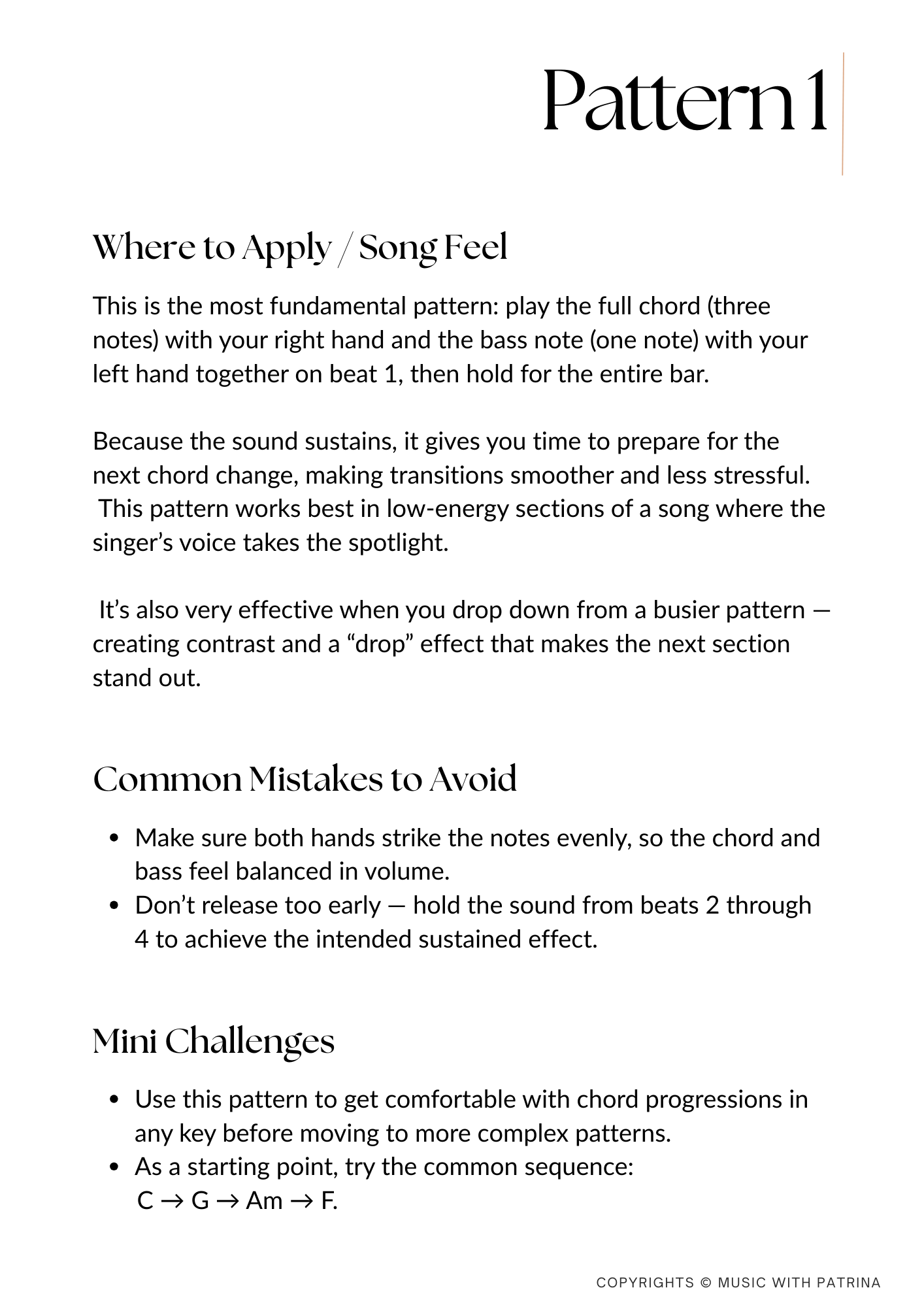 30 Piano Playing Patterns — Music With Patrina