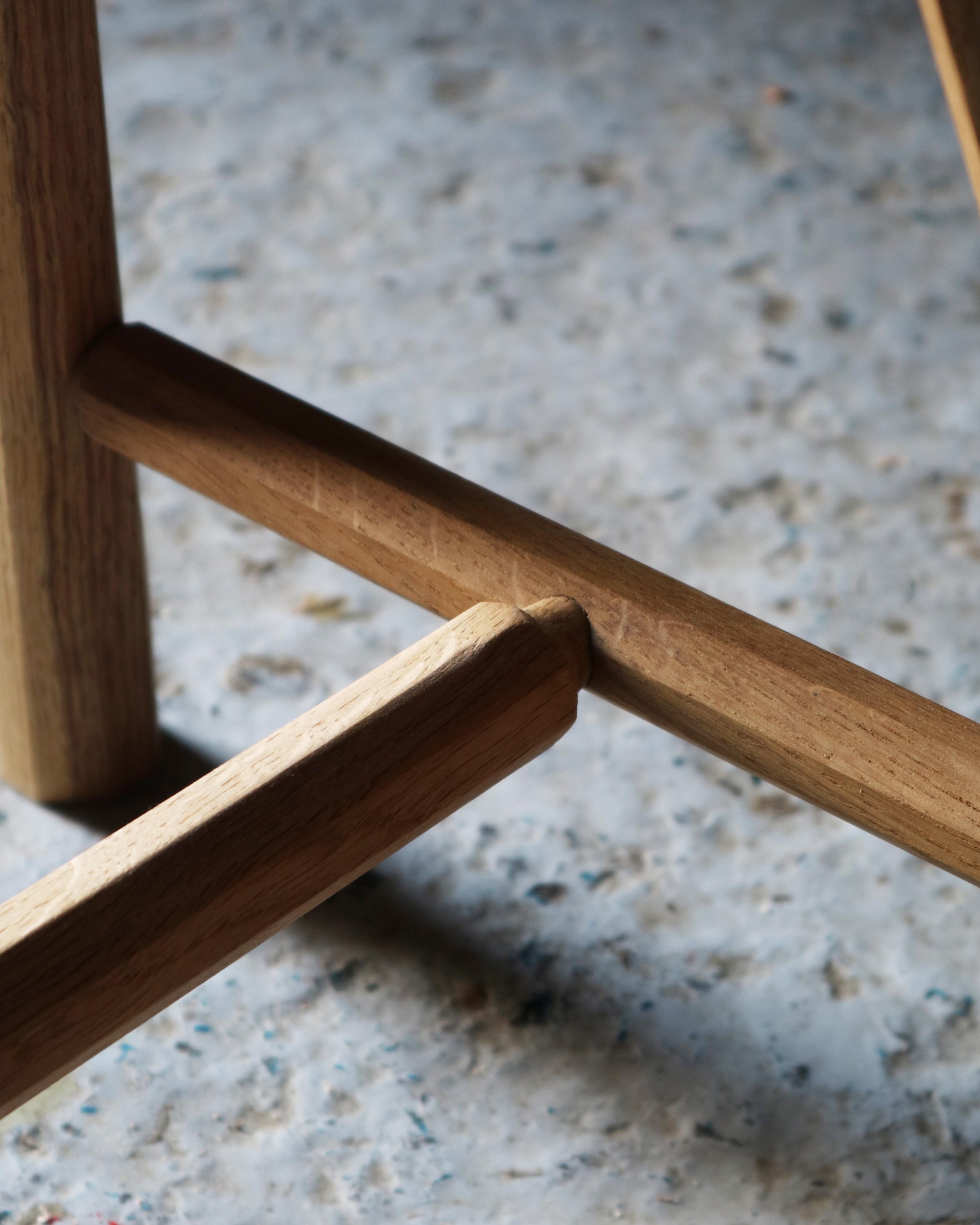 detail of wedged mortise and tenon joinery
