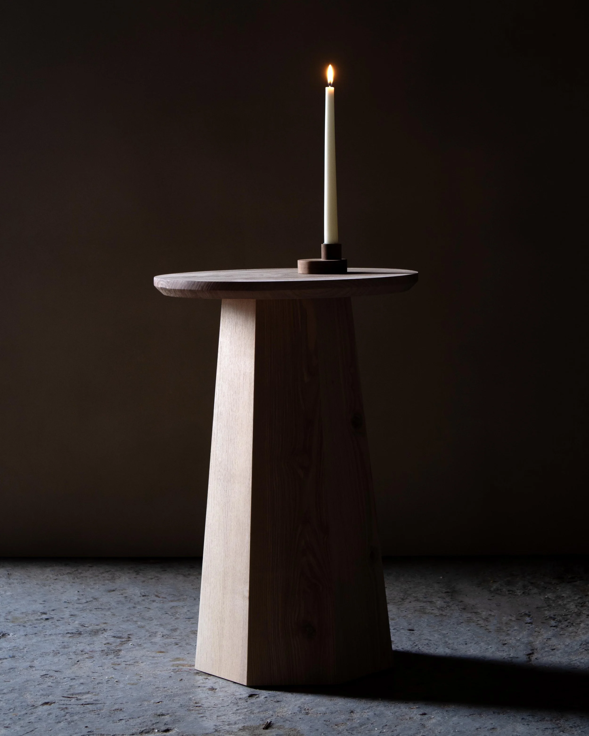 Handcrafted Coopered Side Table inspired by traditional barrel making process,  made in solid Ash with a sculptural yet elegant form