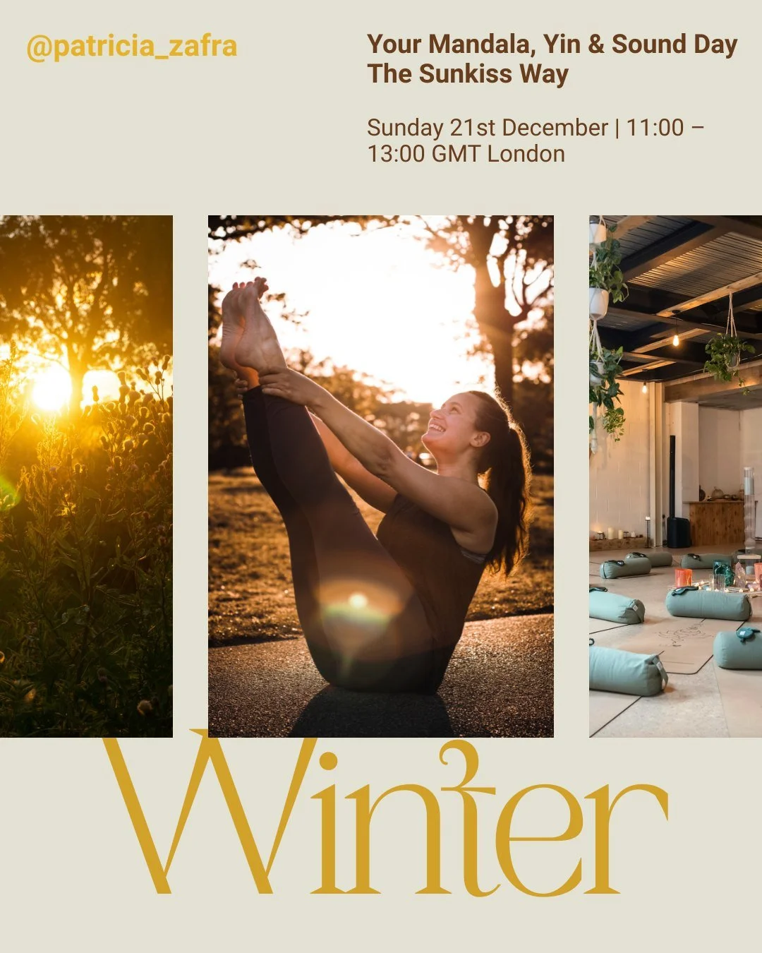 If you&rsquo;re in London&hellip; here&rsquo;s something special to look forward to this Sunday.
It&rsquo;s going to be four months since I made a big shift in my life,
and I can&rsquo;t wait to be back in what I call my second home.

WINTER BLISS
A 