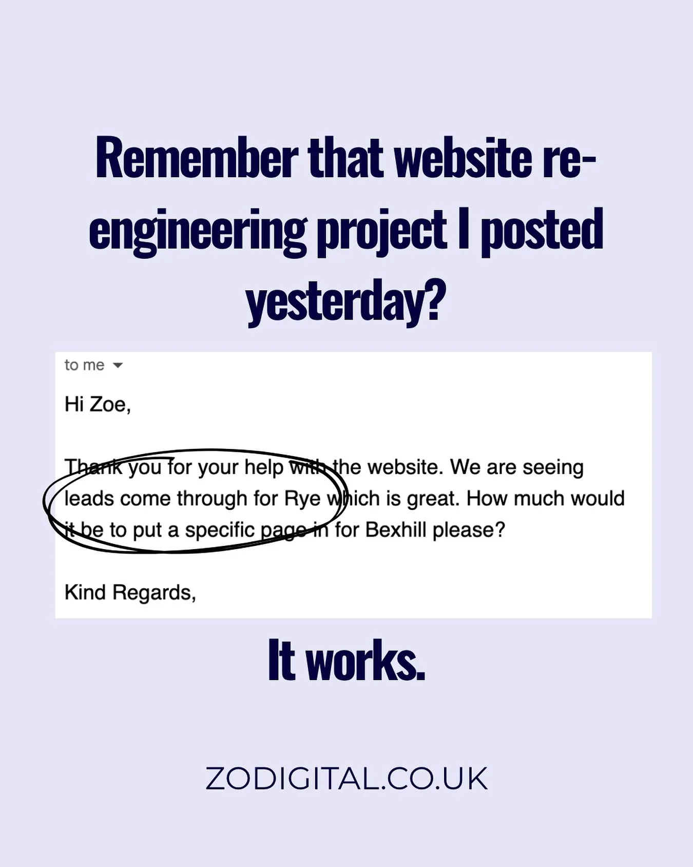 Happy Friday. The best kind of emails look like this. I&rsquo;m pleased of course but not surprised - this is why I offer what I offer to who I offer it to. 

Come and grow your local service based business with ZODIGITAL 🧨 📈
