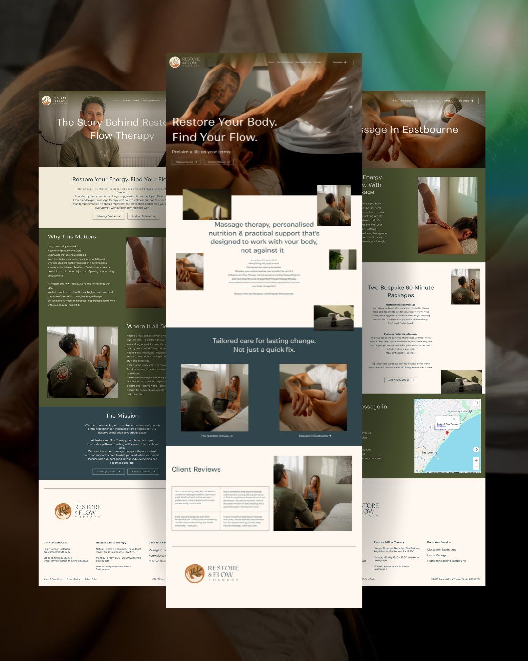This site was more than a pretty brochure, it enabled a business model.

Clients could request bookings and purchase services online, triggering notifications to the founder - who can then secure a space and confirm the booking.

It allowed the found