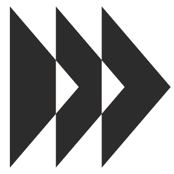 Three black right-facing arrows on a dark background.
