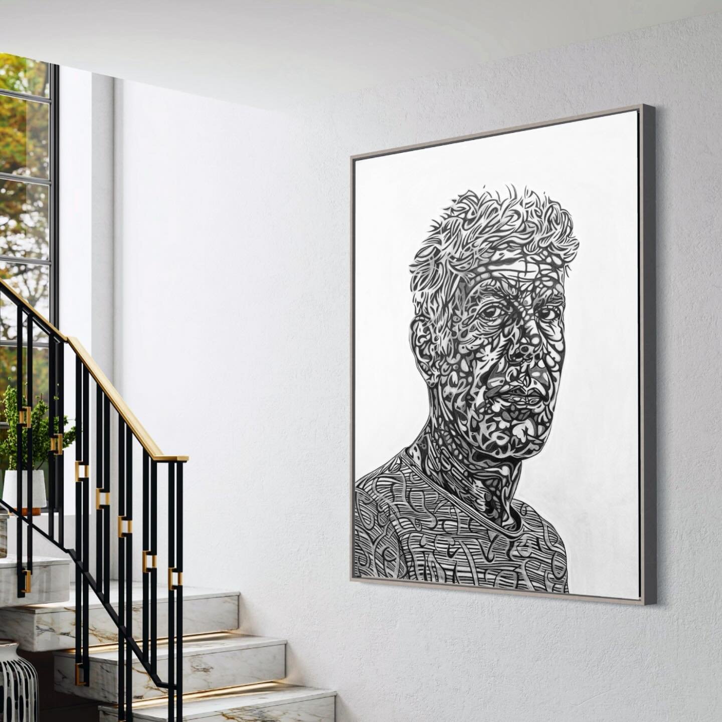 Bourdain - Charcoal &amp; chalk on paper ✏️ 

Big experiment this one. Can&rsquo;t recall the last time I worked with charcoal &amp; chalk. All kinds of issues including a kids hand print that smudged it early on. Framed now and looking sharp as a bu