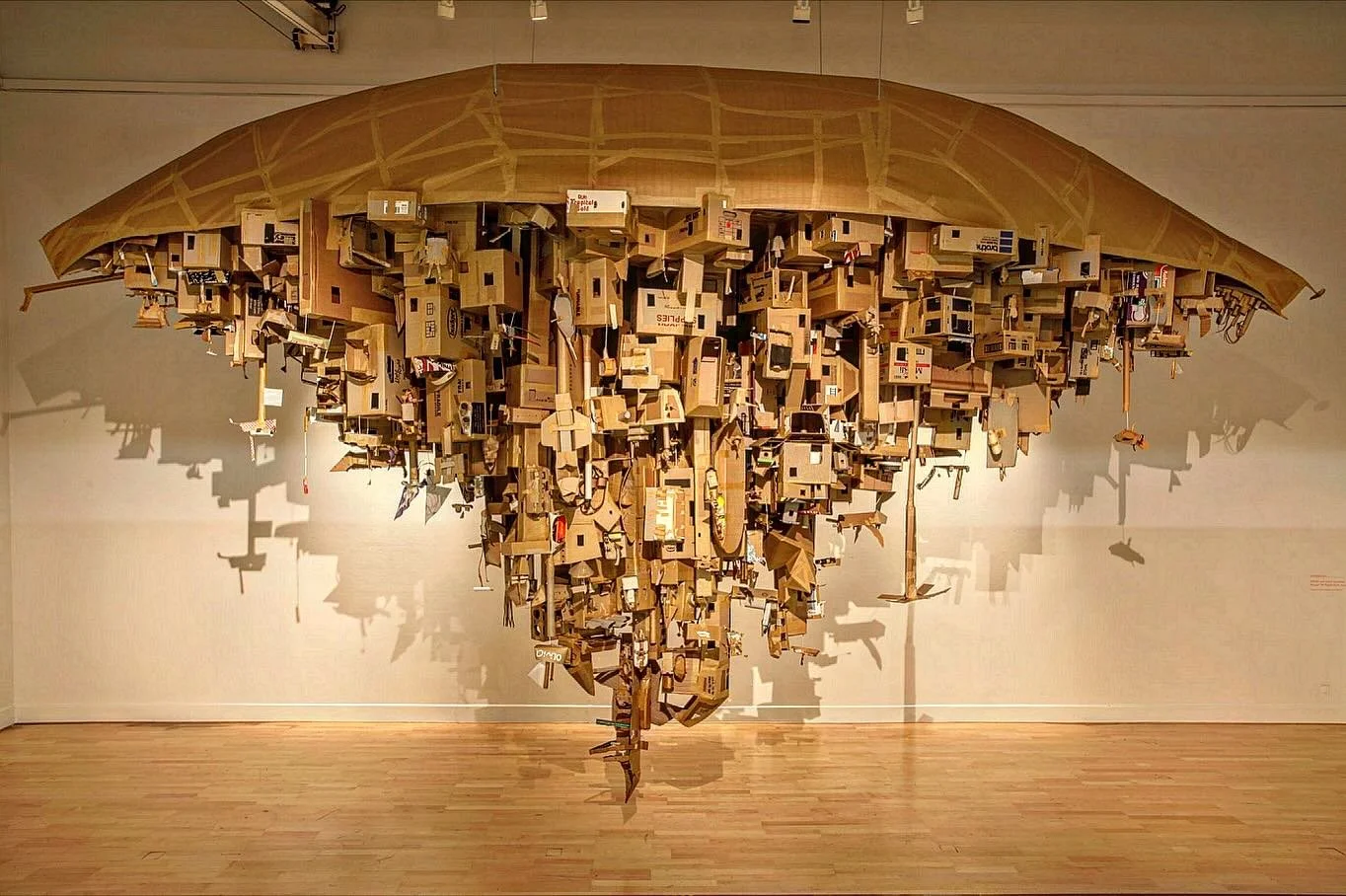 I built this inverted cardboard boat for the artists Alfredo &amp; Isabel Aquilizan in 2011 while working at @govettbrewster ⛵️ 

The structures weight &amp; the void height was quite immense. I had no building experience but managed to make it not s