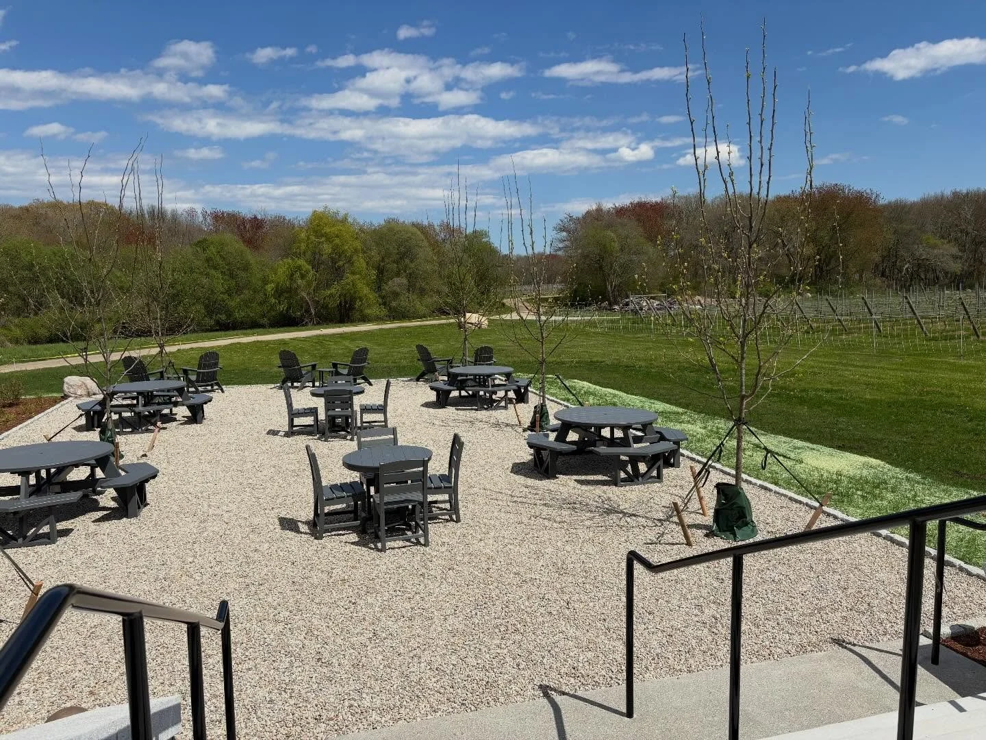 Just in time for the great weather this weekend all of our outdoor furniture is out, so plenty of space to spread out and relax with friends and family.  We also bottled our estate Pinot Grigio, which we will make available shortly.  Finally we are e