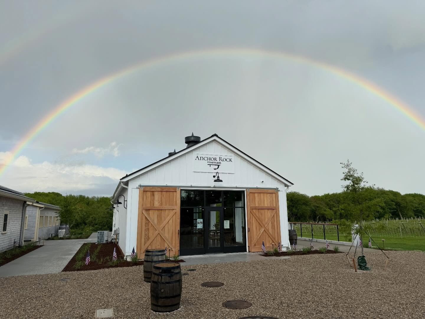 Maybe the start of a trend with double 🌈 in back to back days.  Haven&rsquo;t found the gold, but there is definitely a nice crisp Chardonnay and Cuttyhunk White under these rainbows.  Rain or shine come visit ARV this weekend.  This Sunday @blountf