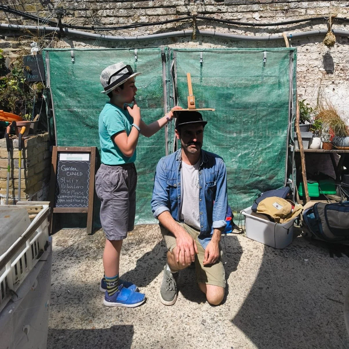 A sunny day in May for a sundial session at the wonderful @streathamcommoncommunitygarden, with a particularly tasty lunch.

In some ways, this was the most serious 'Making Time and Other Measurements' workshop so far, and yet with thanks to everyone