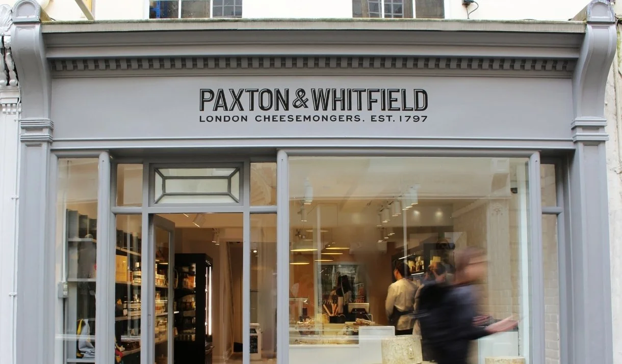 Paxton & Whitfield cheesemongers, 
20 Green Street, Bath
