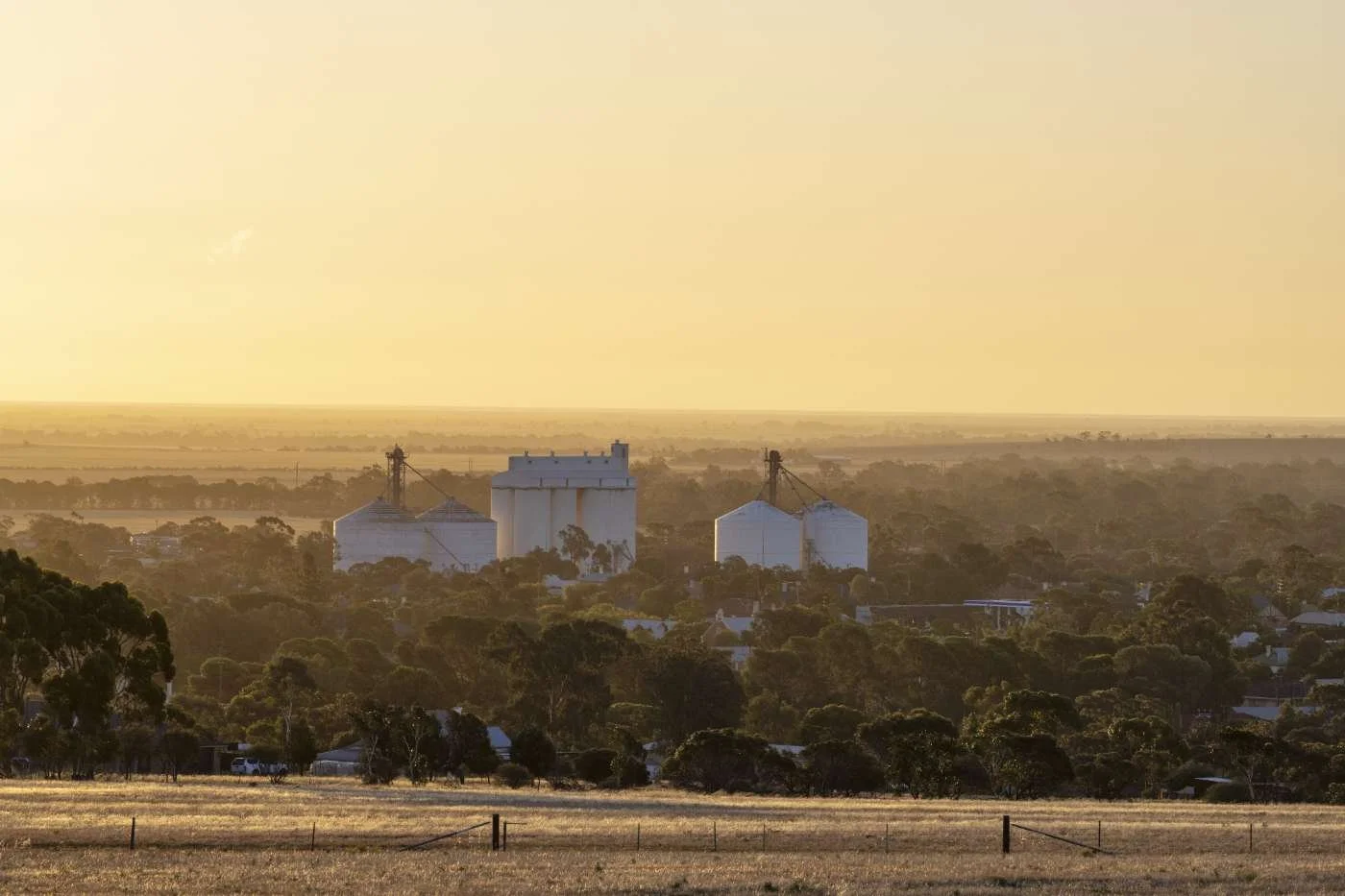 Picture of crystal brook silos landscape at dawn