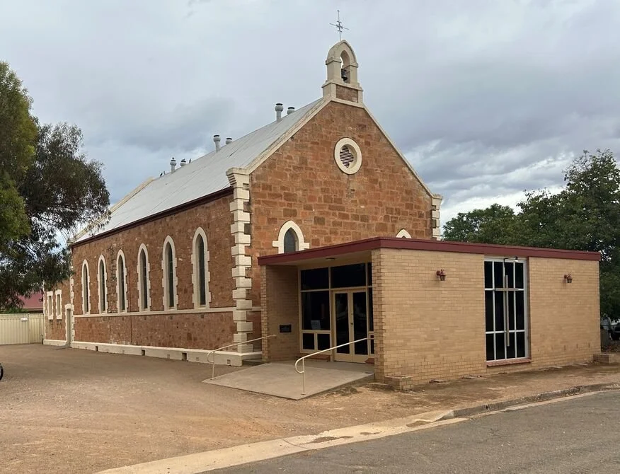 brown brick church entrance