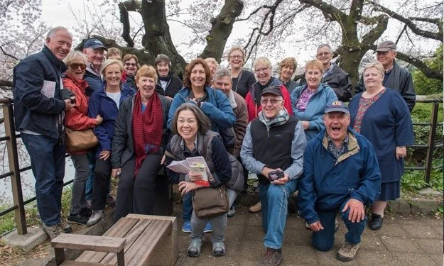 Group of retired people enjoying a day out