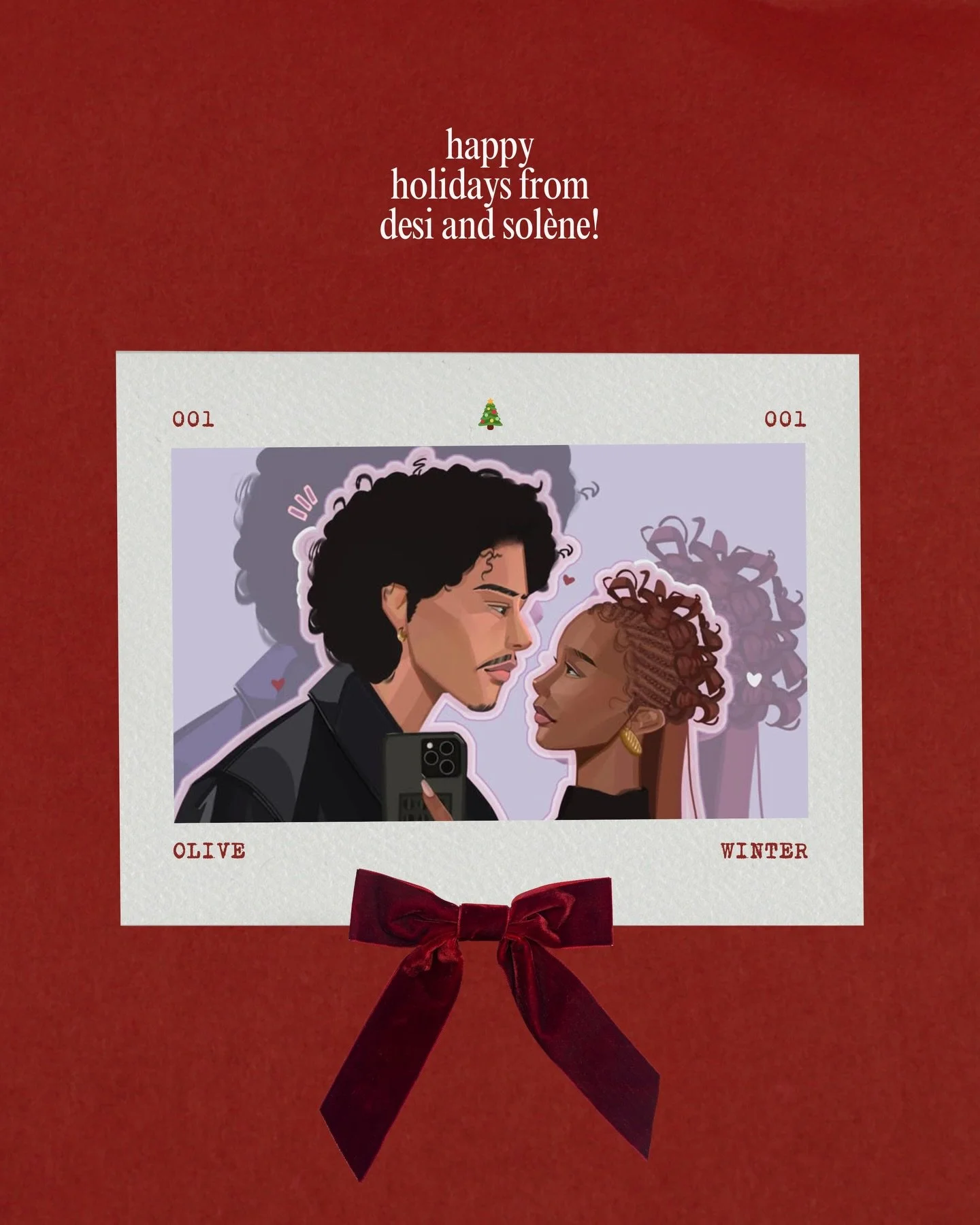 happy holidays from my first babies, Desi &amp; Sol&egrave;ne! 

Ready or Not: A Slow Burn Romance by Olive Winter is now available on Kindle Unlimited and Paperback. Signed copies are available with @daylit_tales and @scribblesbookshop ✨