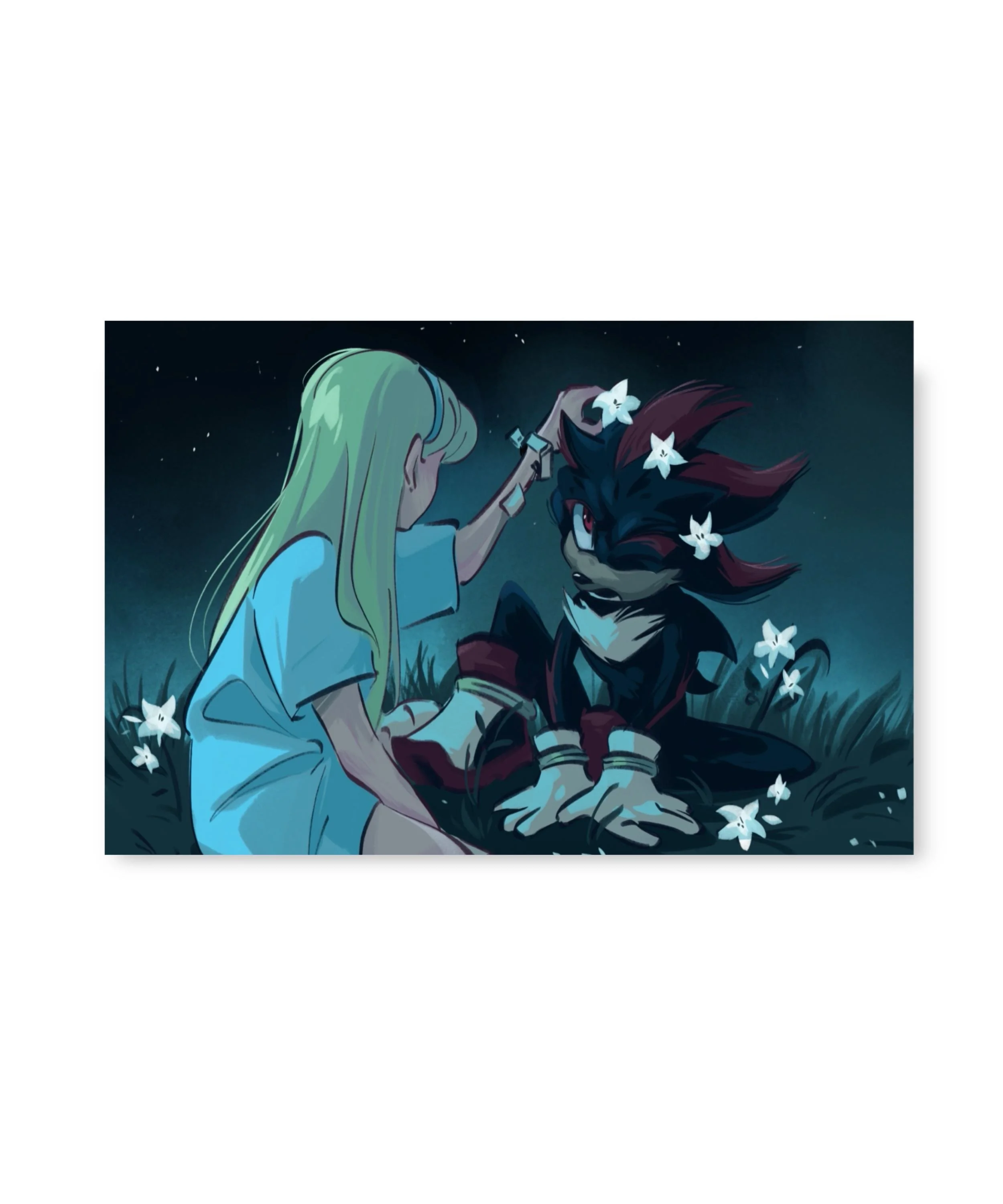 Maria and Shadow (8" x 12")