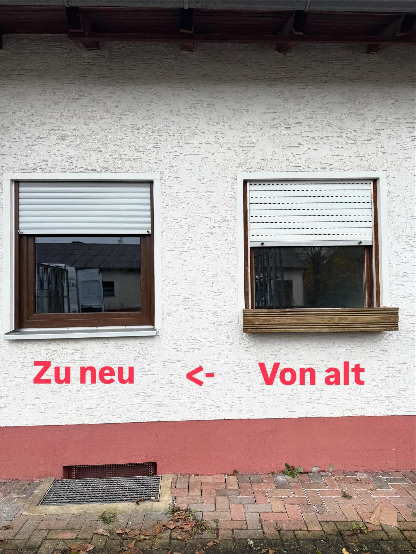 Hier ein Beispiel &bdquo;Vorher Nachher&ldquo;  Bei dieser Baustelle wurden die Fenster &amp; Fensterbleche erneut, zudem noch Verputzt und Versiegelt. #Allinklusive
