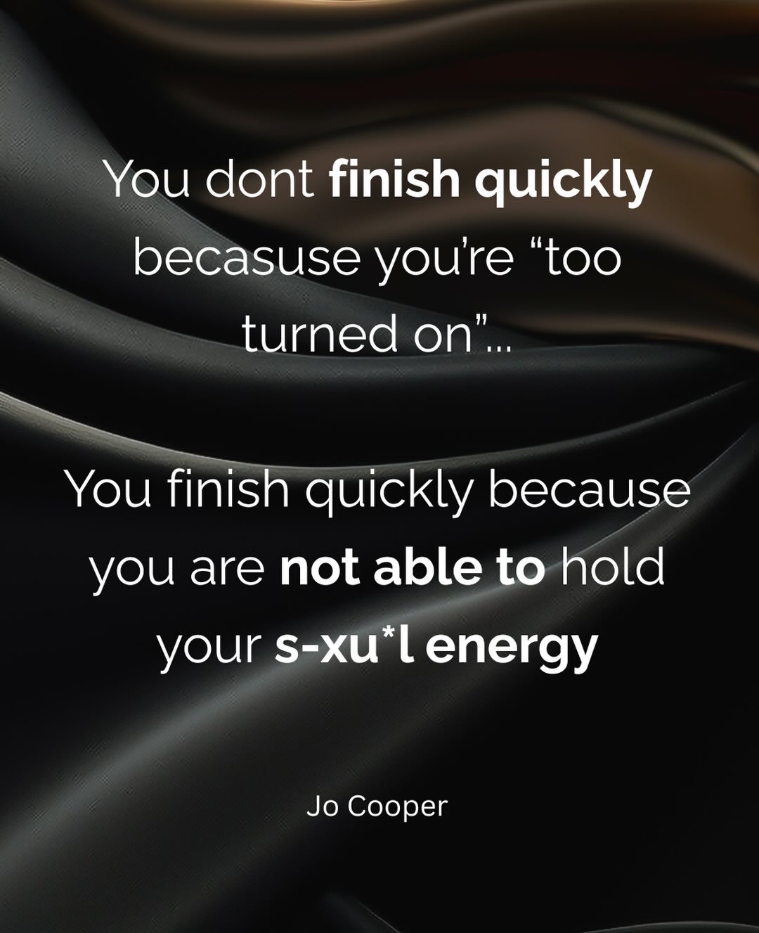 Finishing quickly isn&rsquo;t about having &ldquo;too much&rdquo; desire&hellip;

It&rsquo;s about not yet knowing how to hold it.

Most men were never taught how to stay present with rising intensity, so the body rushes to release.

Expanding your c