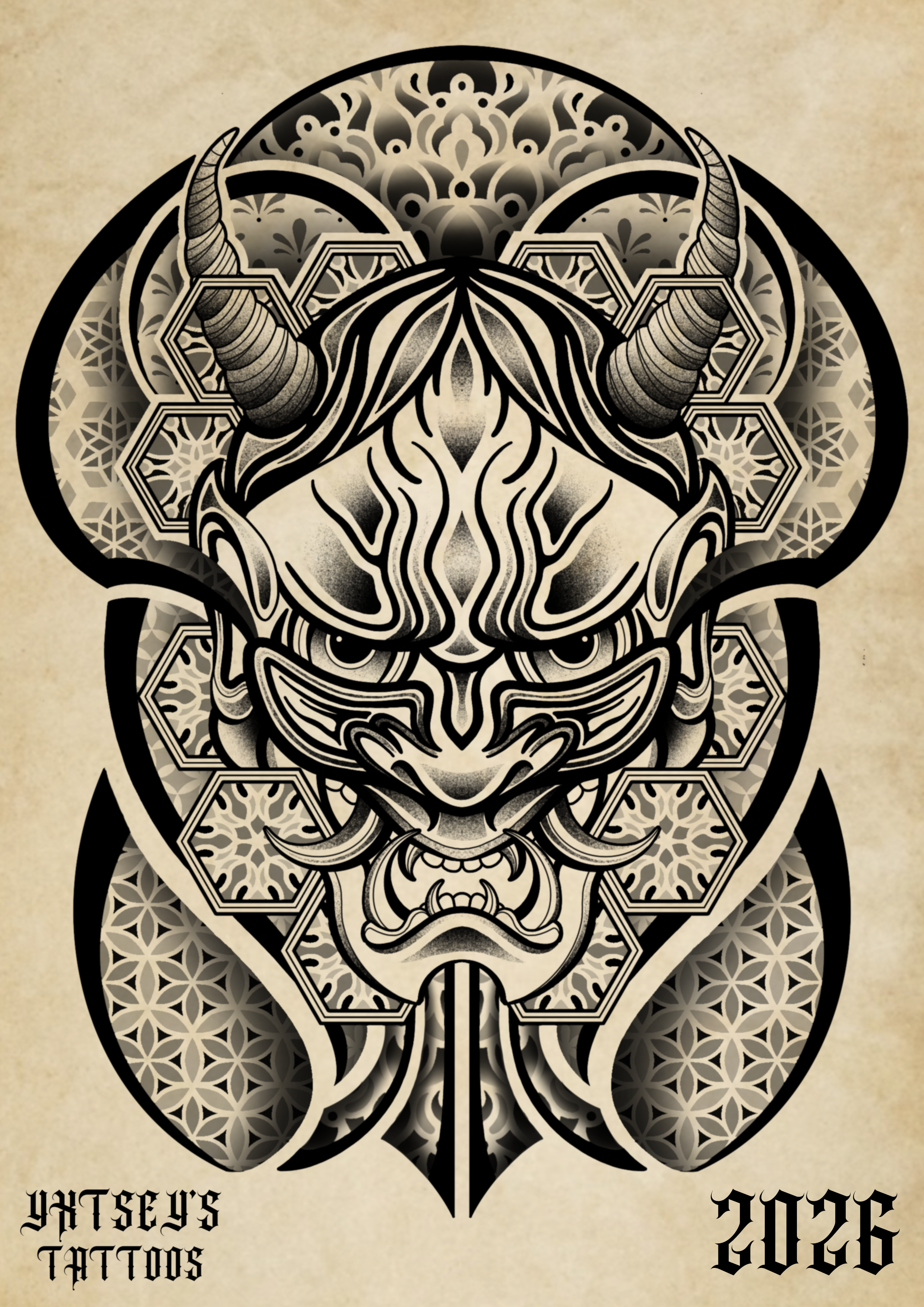 Geo-Hanya Mask Print