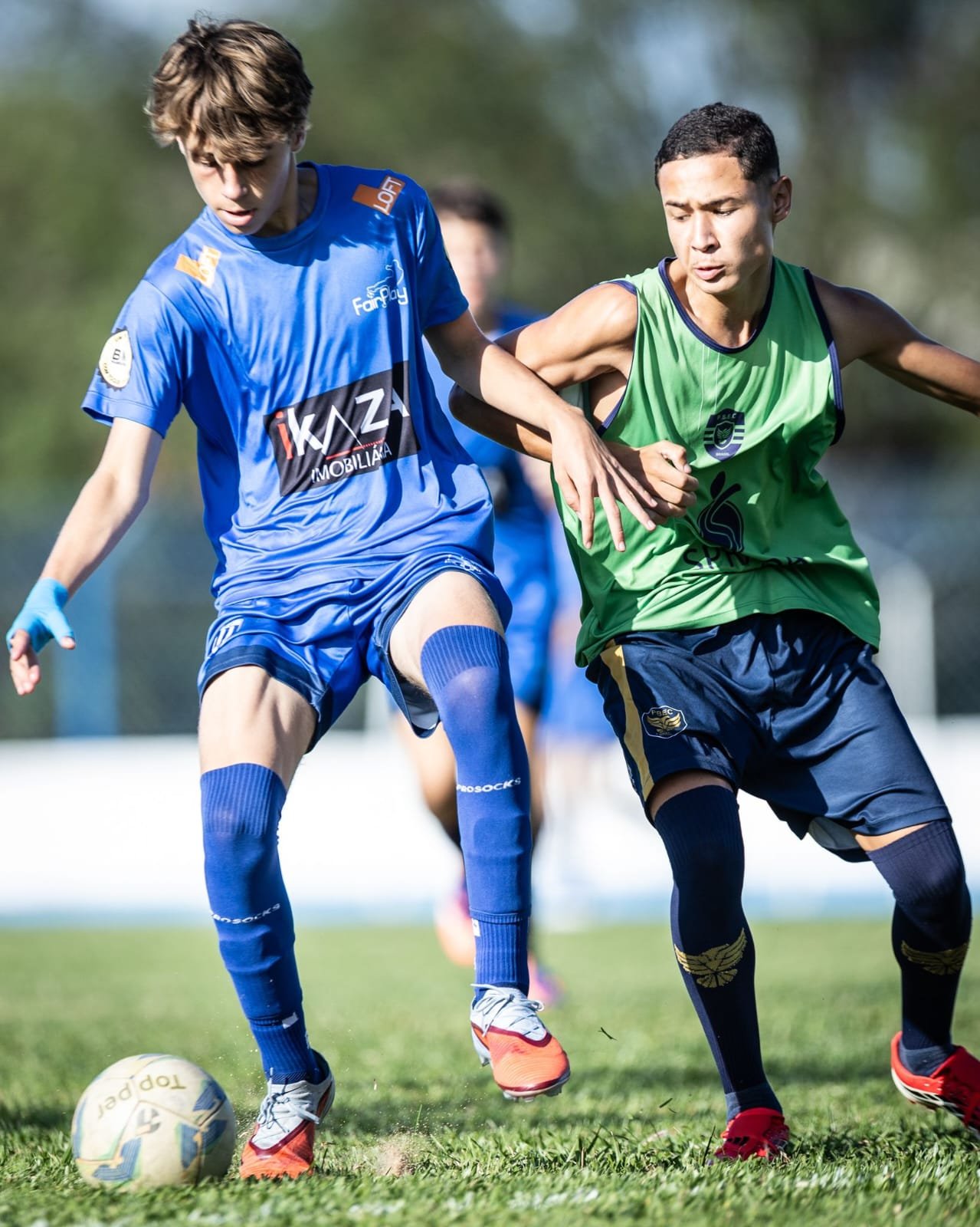 Fighting for the ball