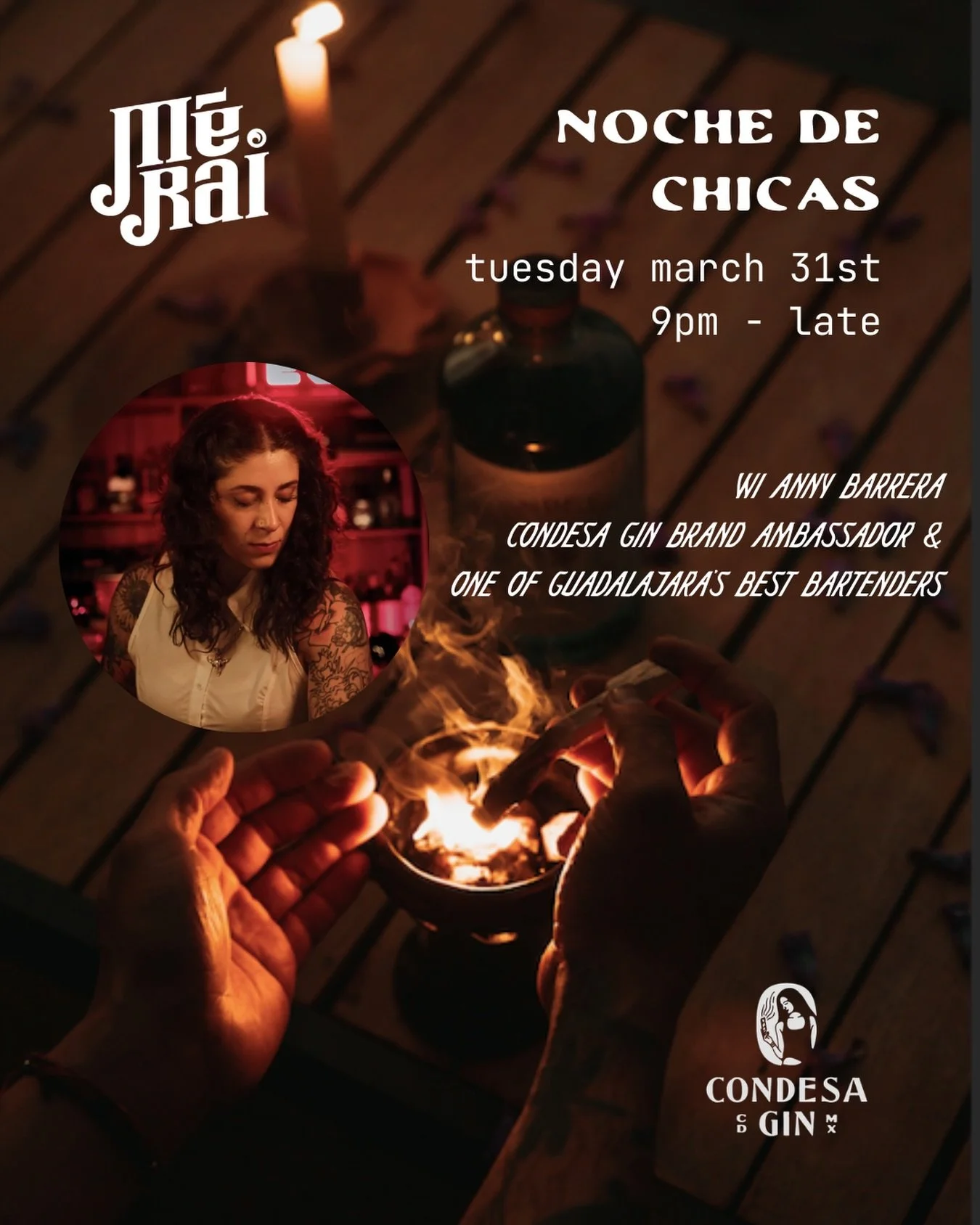 ✨ Pop-Up Alert at Merai! ✨

Let&rsquo;s wrap up Women&rsquo;s Month with an all ladies bar lineup Tuesday March 31st. We are featuring one of Guadalajara&rsquo;s best -  Anny Barrera @annybarrera_ - @condesagin brand ambassador and one of Mexico&rsqu