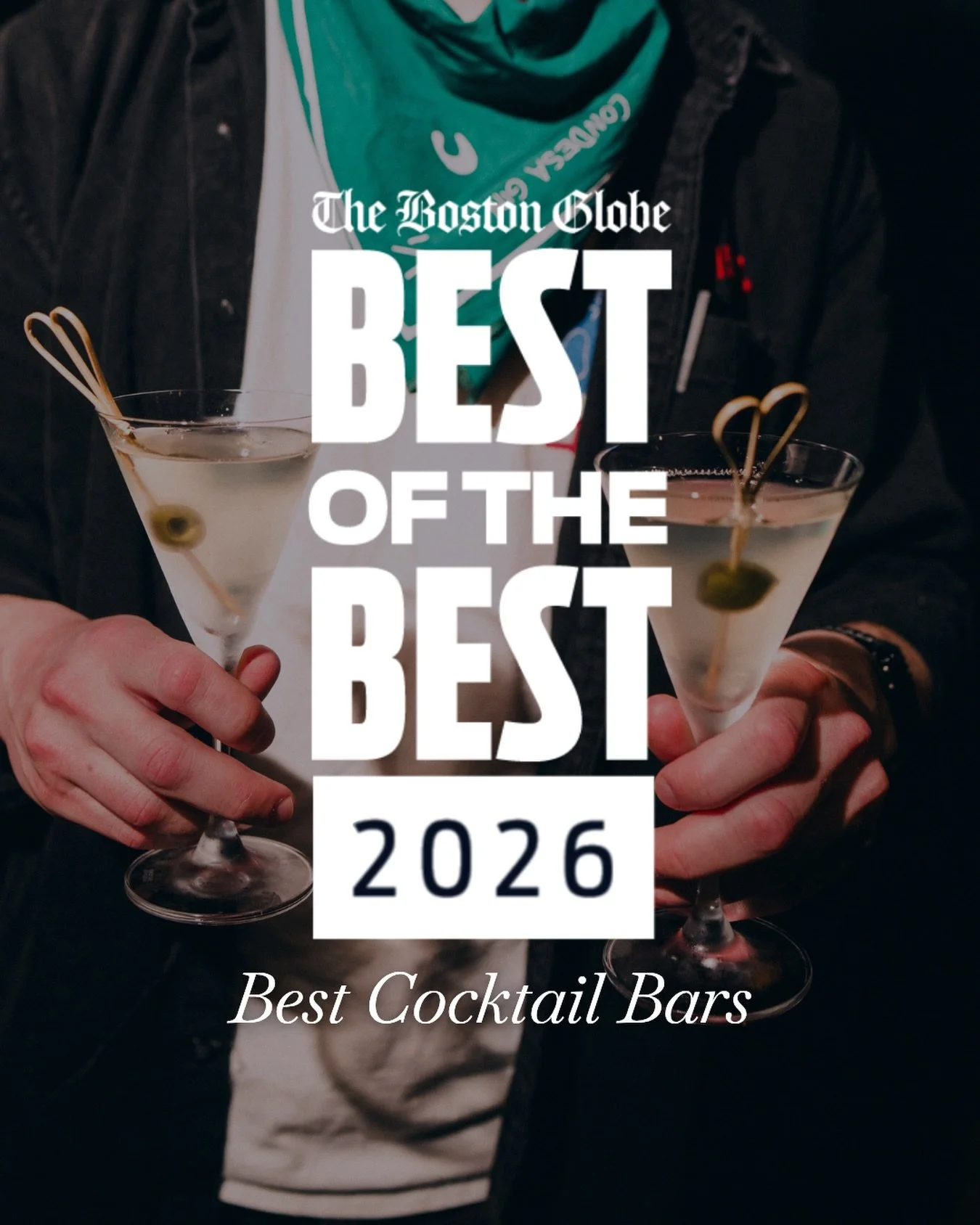 Honored to be named one of @bostonglobe @bostonglobemag Best of the Best 2026 for Best Cocktail Bars 🍸

We&rsquo;re incredibly grateful to our guests, supporters and team who make this possible.

Explore the full Best of the Best list and discover m