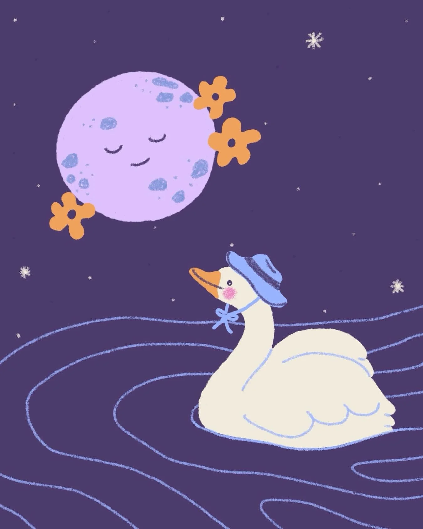 En mai, on aura le droit &agrave; deux pleines lunes!! 🌝🌝 La premi&egrave;re est demain et c&rsquo;est la Lune des Fleurs 🌼🦢

#flowermoon&nbsp;#fullmoon&nbsp;#moonillustration