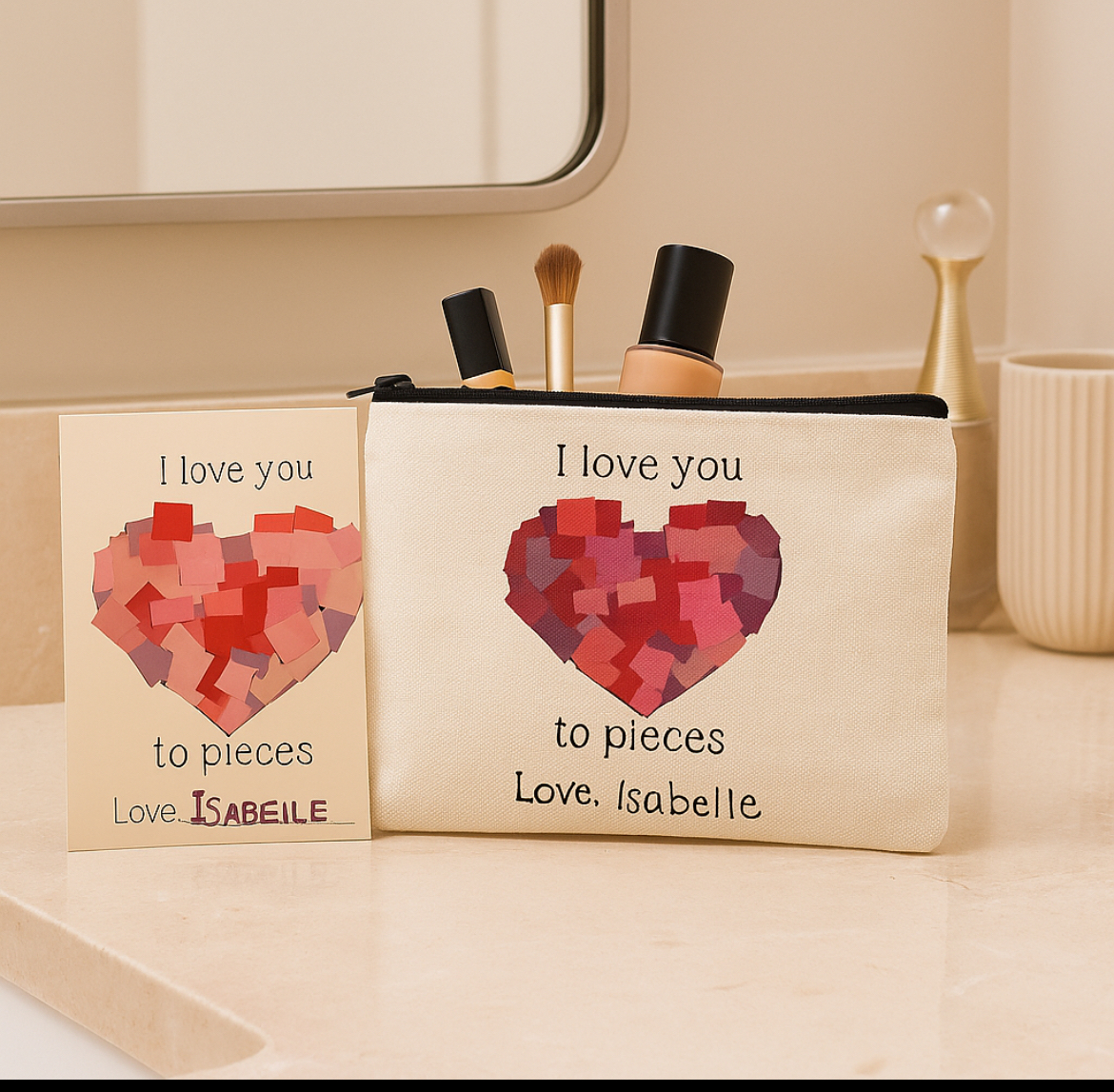 Mosaic art turned into a cosmetic bag
