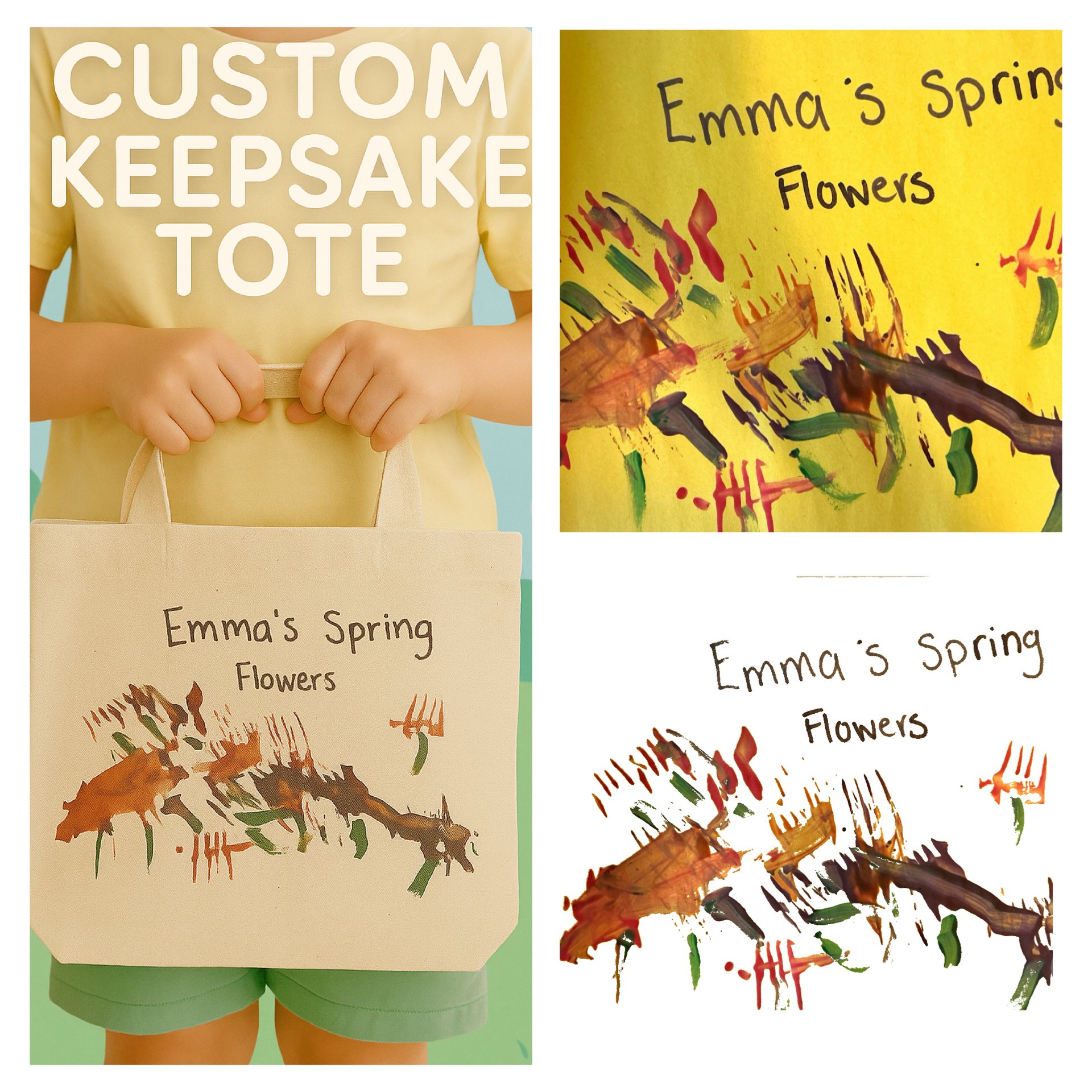 Spring Flowers Artwork turned into a small tote
