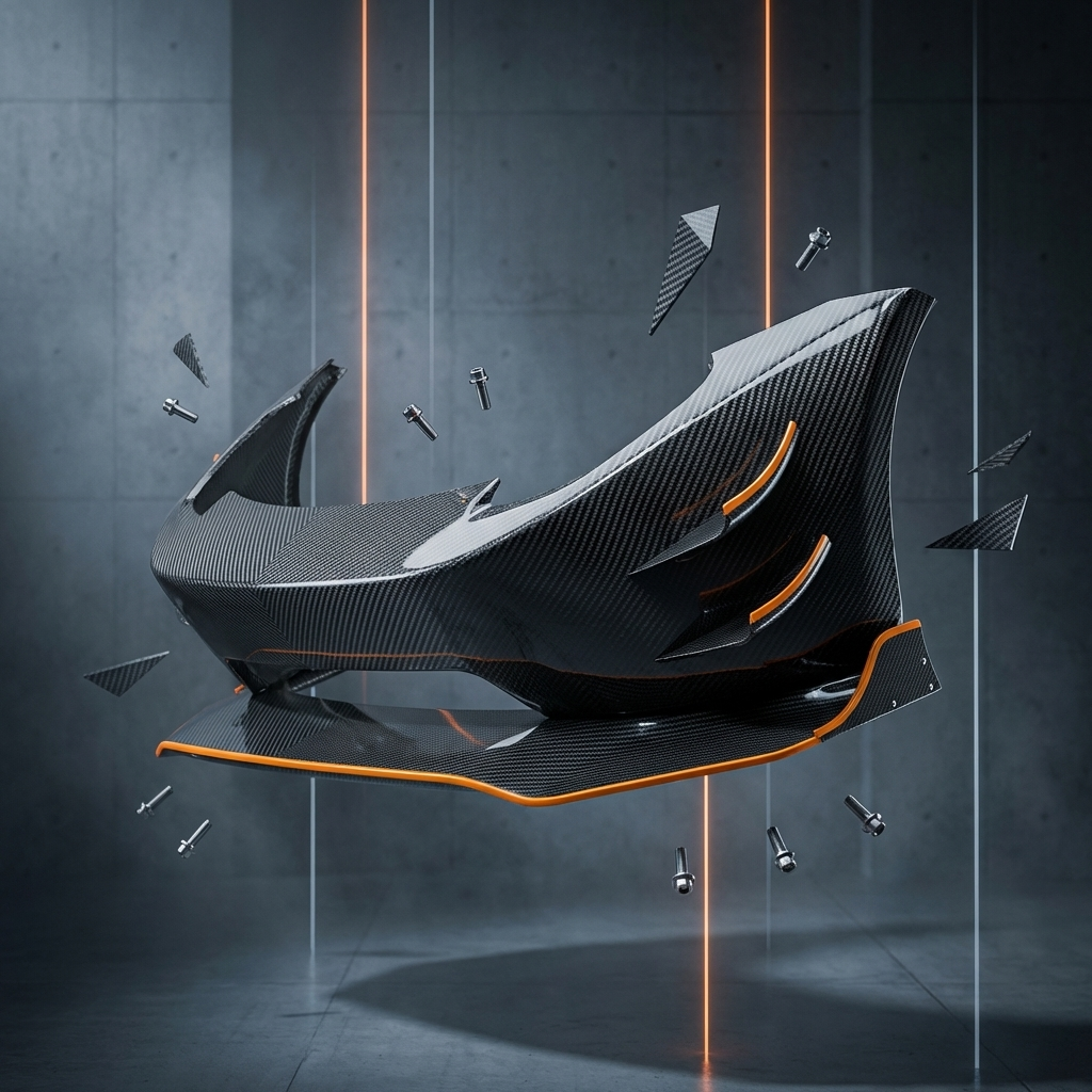 A 3D wireframe model of a sports car, viewed from a front-side angle.