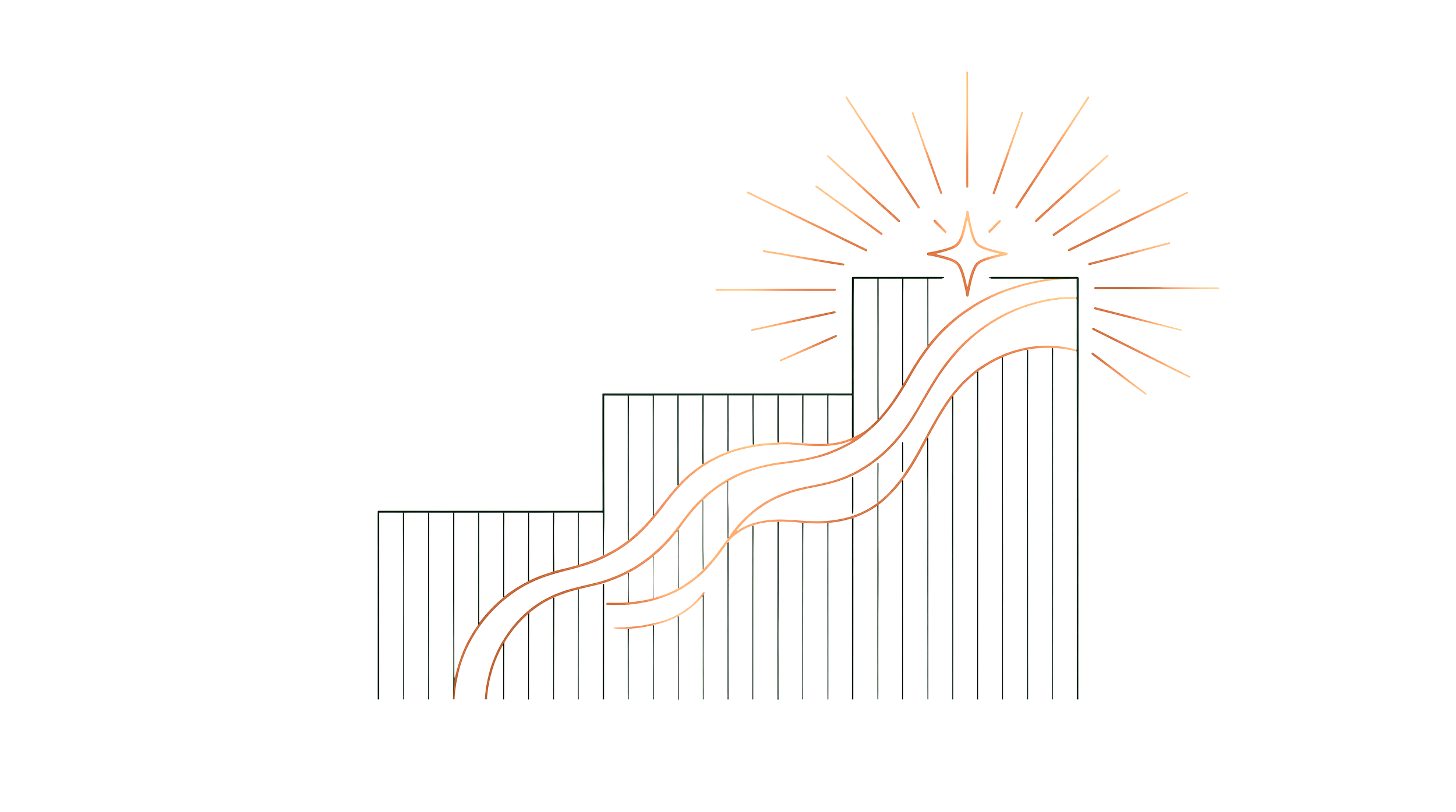 Schéma technique avec lignes colorées représentant un plan architectural ou un système complexe, avec de nombreux détails et annotations.