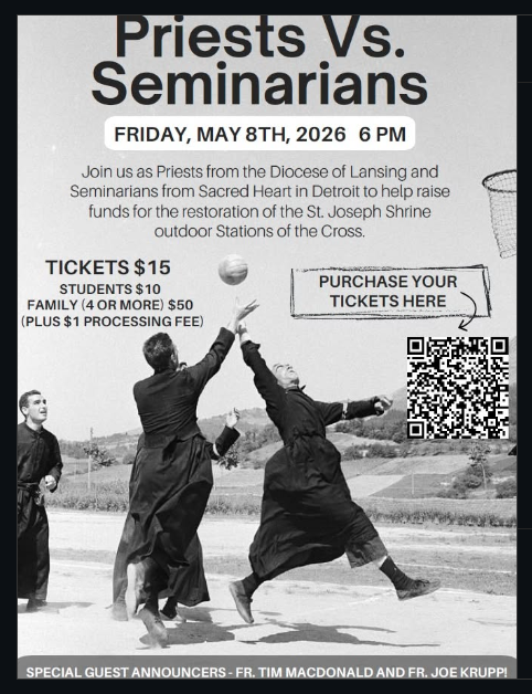 Priests Vs. Seminarians @Lumen Christi High - for St. Joseph Shrine, Brooklyn, MI