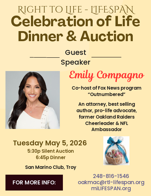 Right to Life - LIFESPAN: Celebration of Life Dinner &amp; Auction w/Guest Speaker: Emily Compagno
