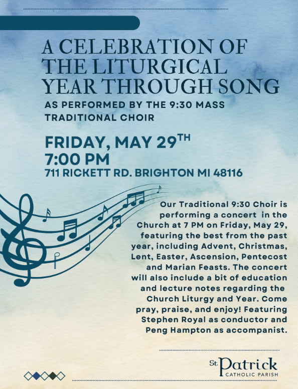 A Celebration of the Liturgical Year Through Sacred Song! - Choir Concert - St. Patrick in Brighton