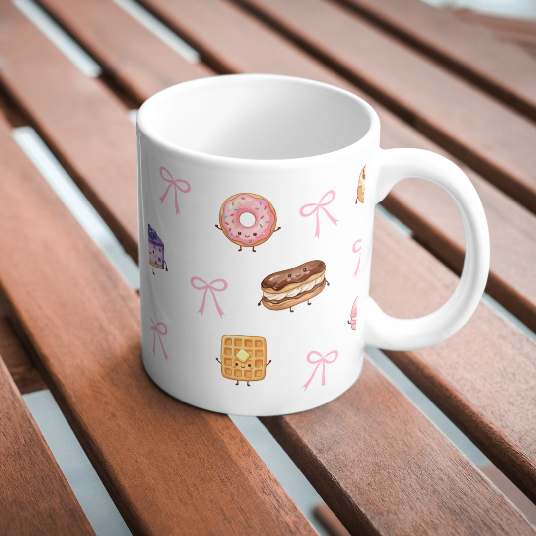 Cute Food & Bow Printed Mug