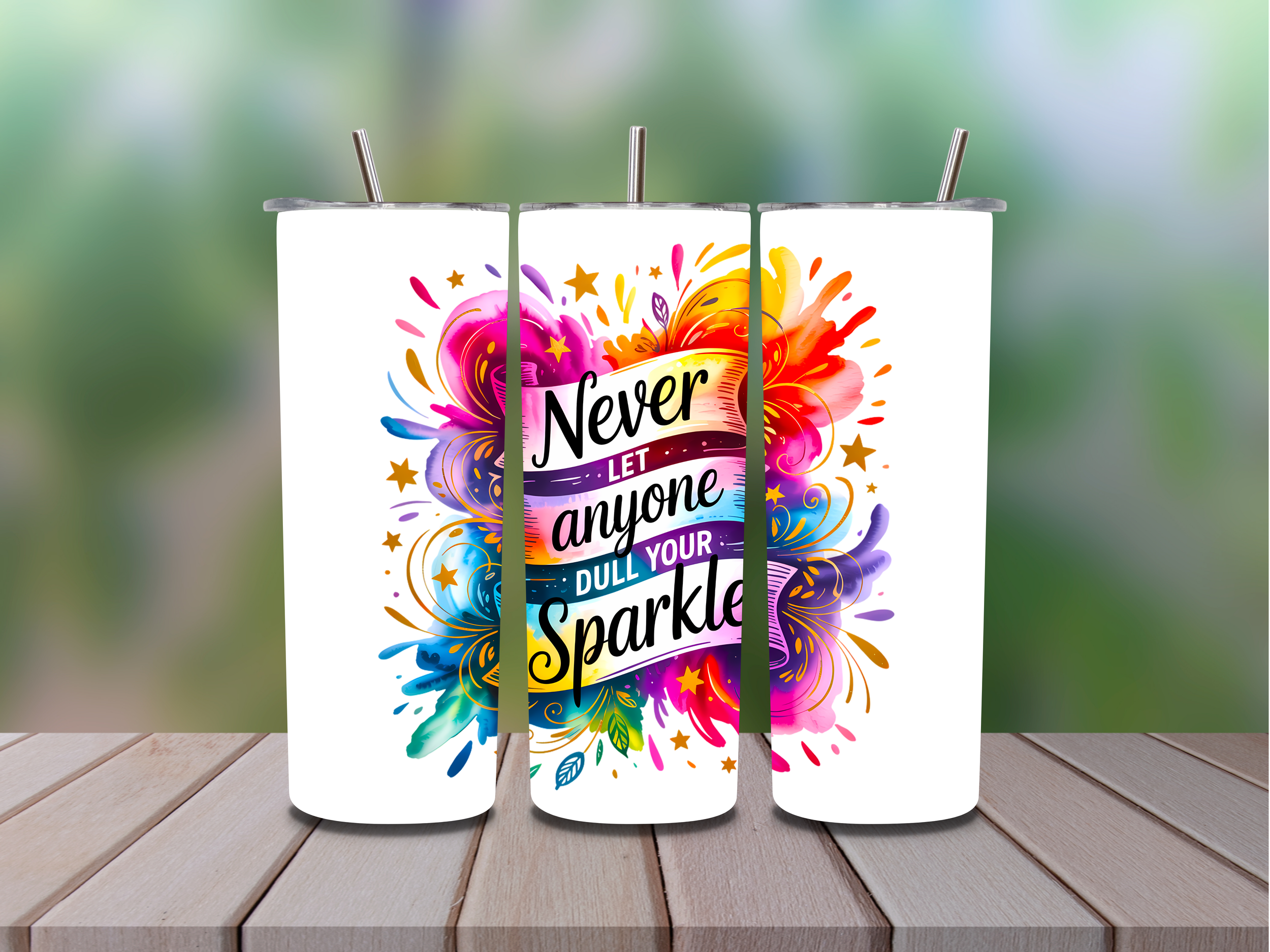 20oz Tumbler Never let anyone dull your sparkle - Sparkle or Plain Tumbler Available
